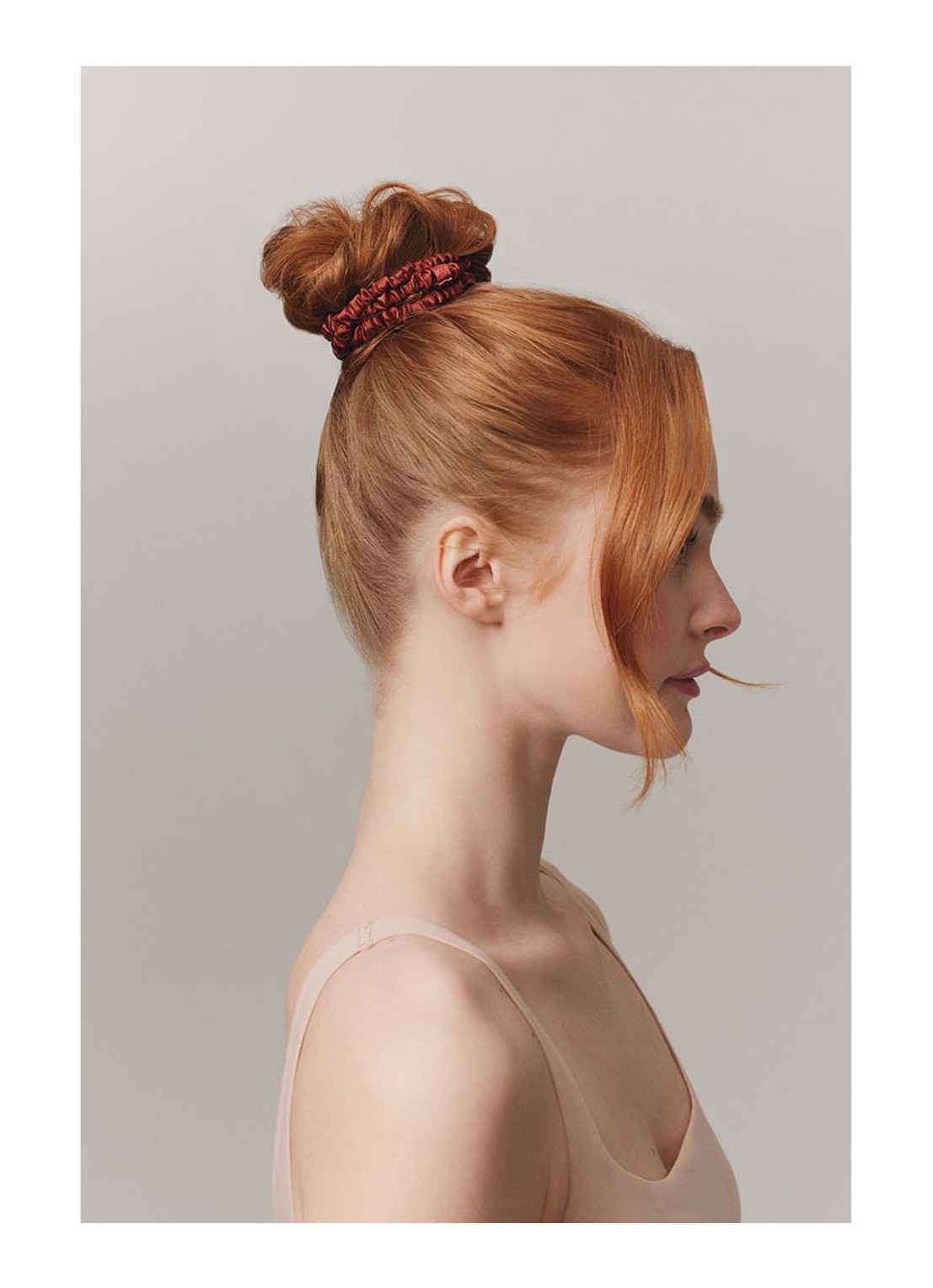slip Pure Silk Skinny Scrunchies - zijden haarelastiek - detail 4 auburn