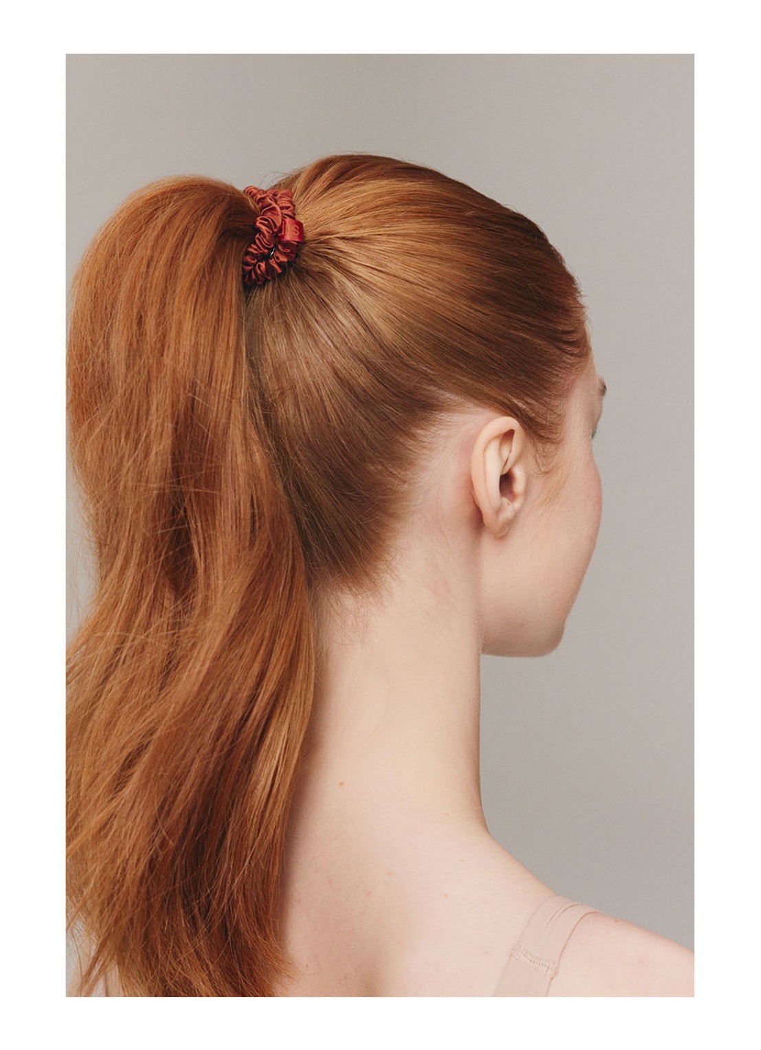 slip Pure Silk Skinny Scrunchies - zijden haarelastiek - detail 5 auburn