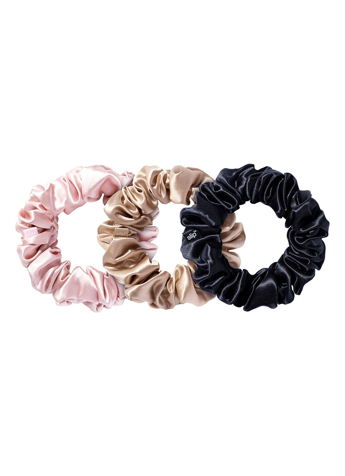 slip Silk Scrunchies large haarelastiek van zijde set van 3 - voorkant 4 undefined