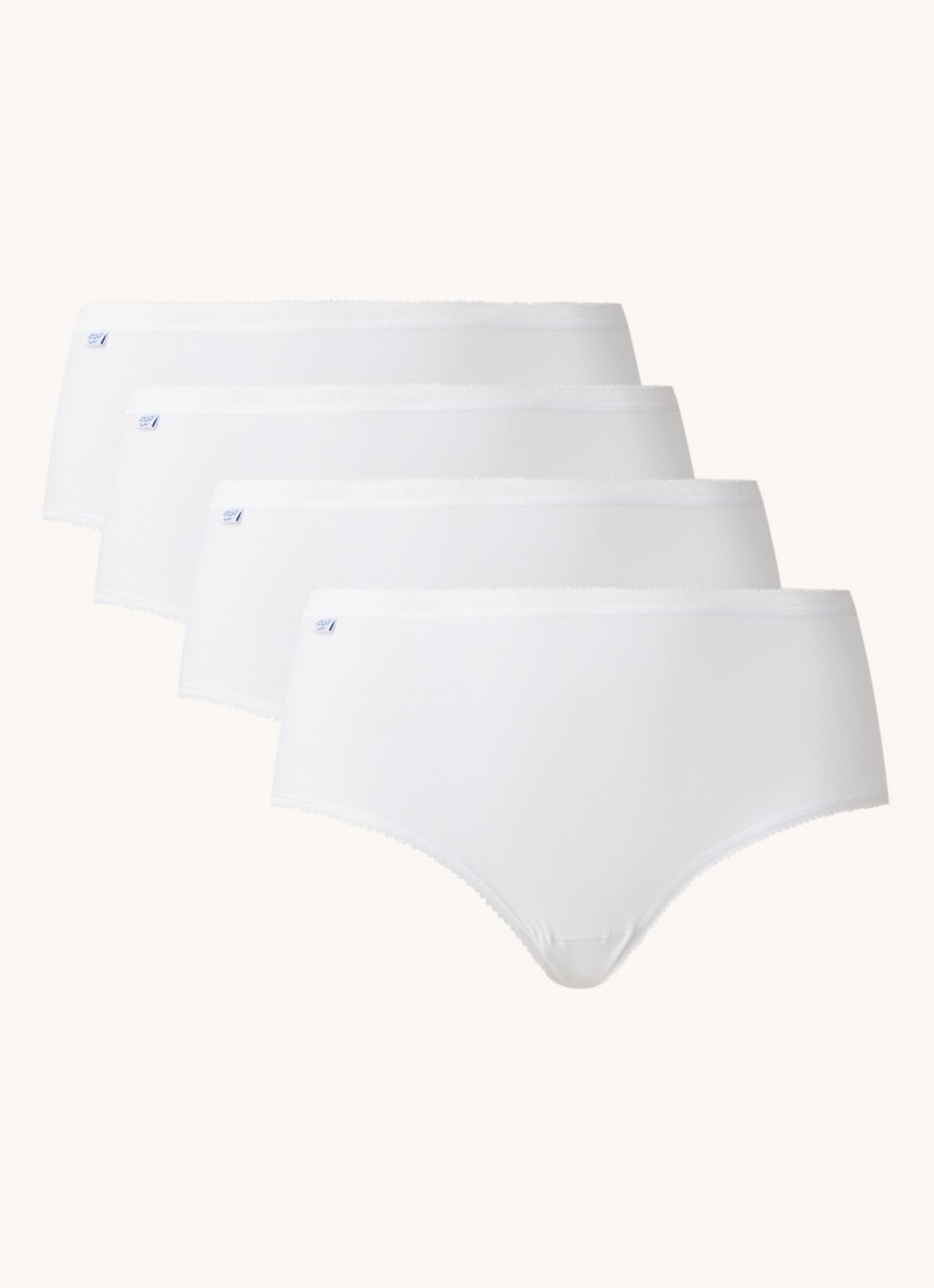 Sloggi Basic+ midi high waisted slip in 4-pack - voorkant 2 wit