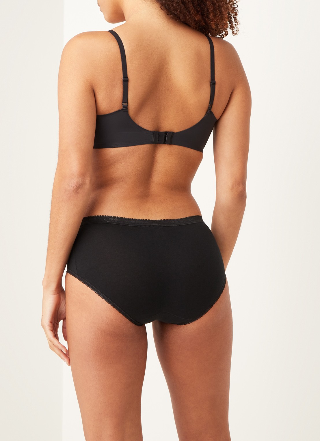 Sloggi Basic+ midi high waisted slip in 4-pack - achterkant 4 zwart