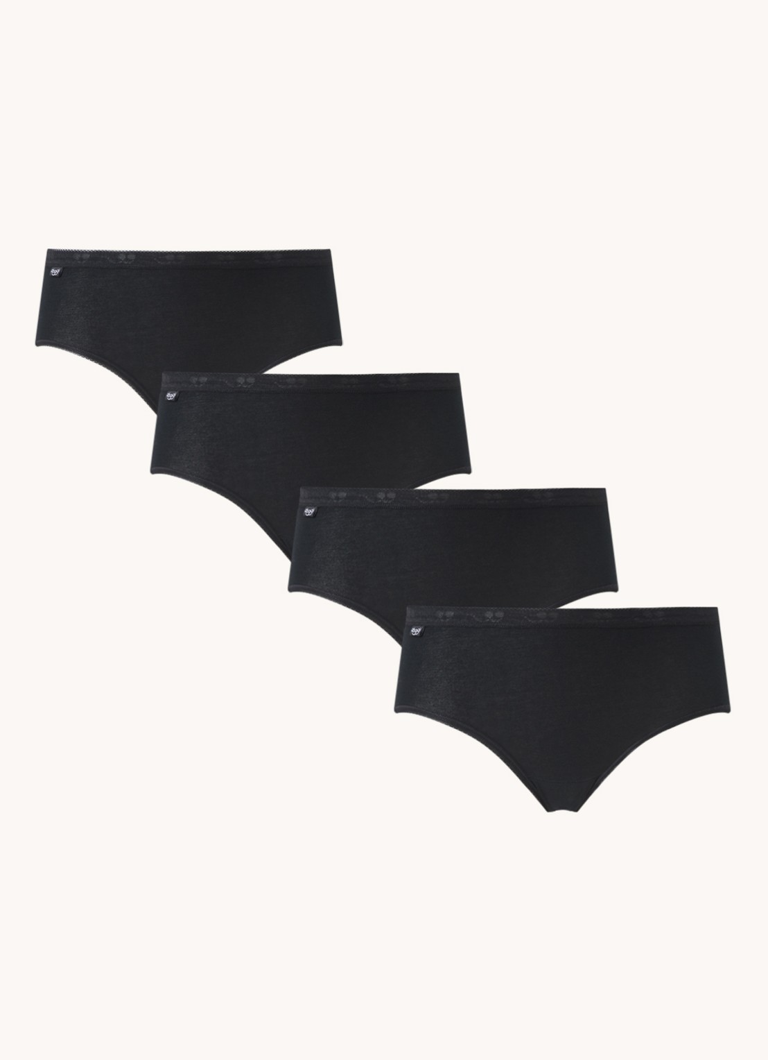 Sloggi Basic+ midi high waisted slip in 4-pack - voorkant 2 zwart