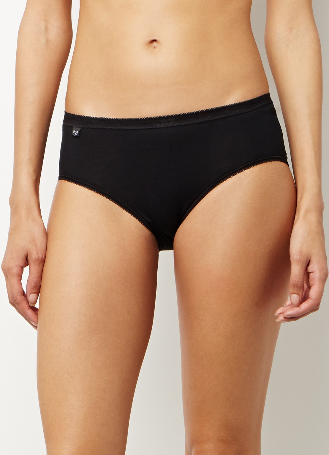 Sloggi Basic Midi slip - voorkant 3 zwart