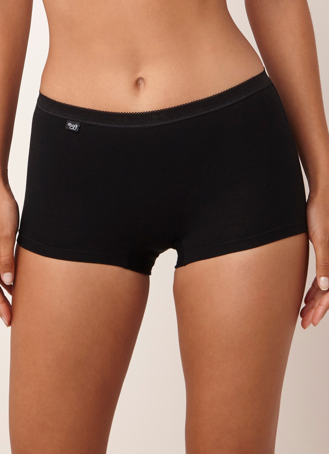 Sloggi Basic shorts met detail van kant - detail 2 zwart