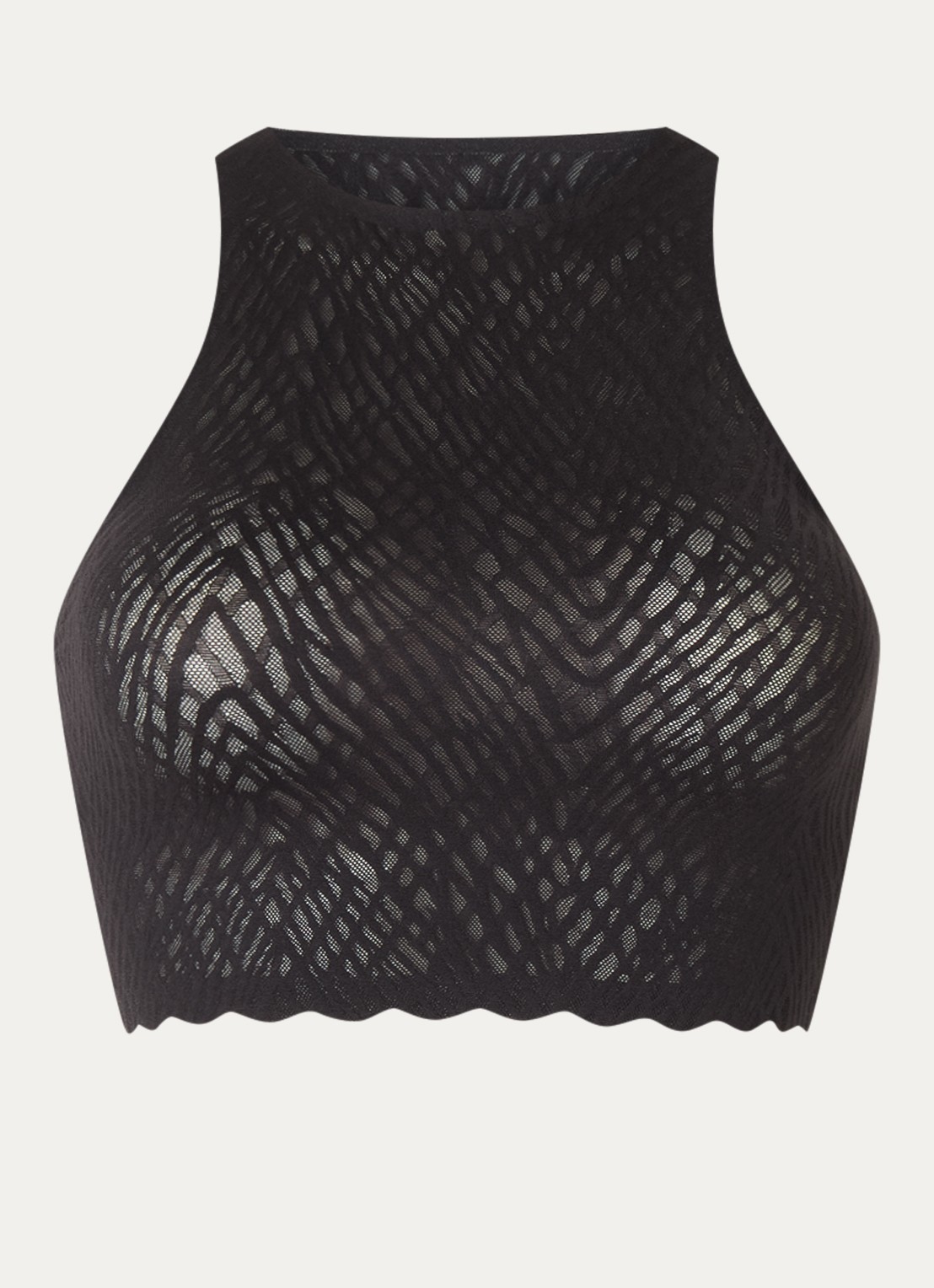 Sloggi Bliss naadloze crop top  - voorkant zwart