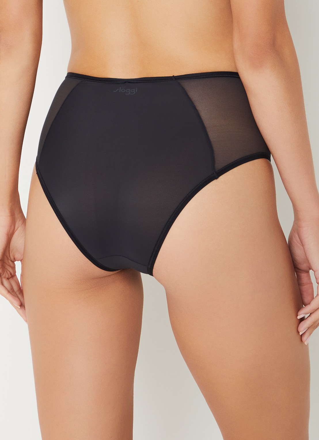 Sloggi Soft ADAPT high waisted hipster met mesh - achterkant 4 zwart