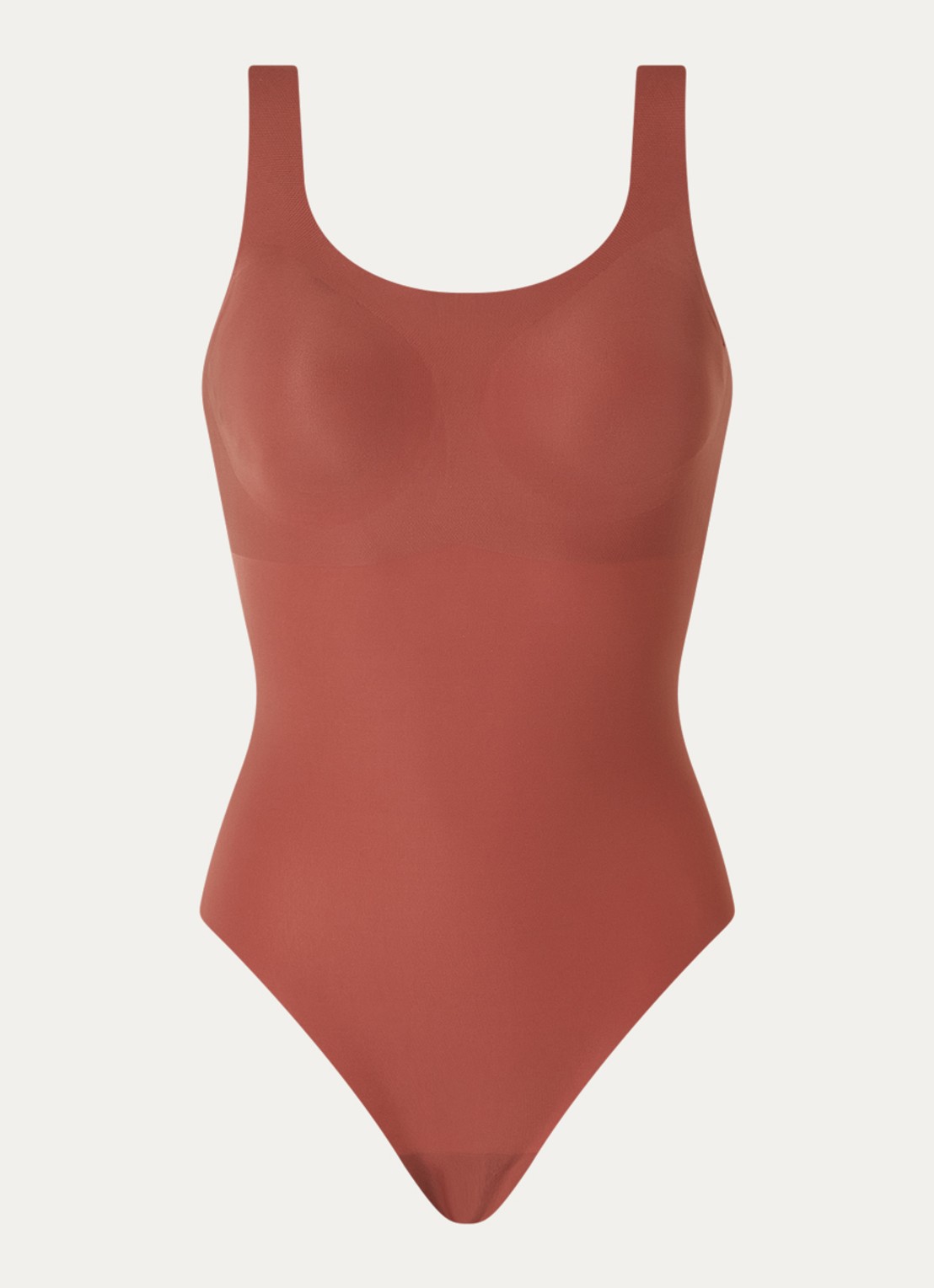 Sloggi Zero Feel 2.0 naadloze body met uitneembare vulling - voorkant 4 roodbruin