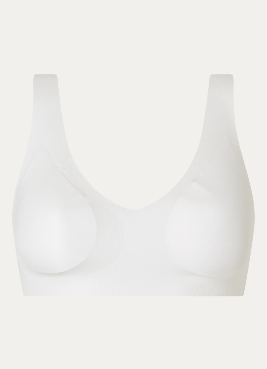 Sloggi Zero Feel 2.0 naadloze bralette met uitneembare vulling - voorkant 4 gebroken wit