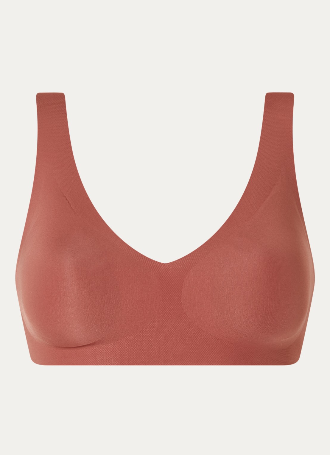 Sloggi Zero Feel 2.0 naadloze bralette met uitneembare vulling - voorkant 2 roodbruin
