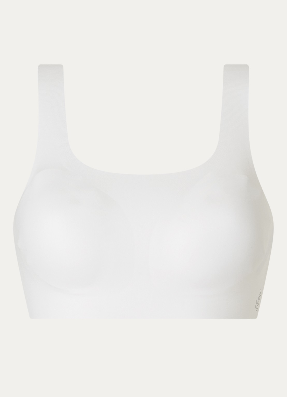 Sloggi Zero Feel 2.0 naadloze crop top met uitneembare vulling - voorkant 2 gebroken wit