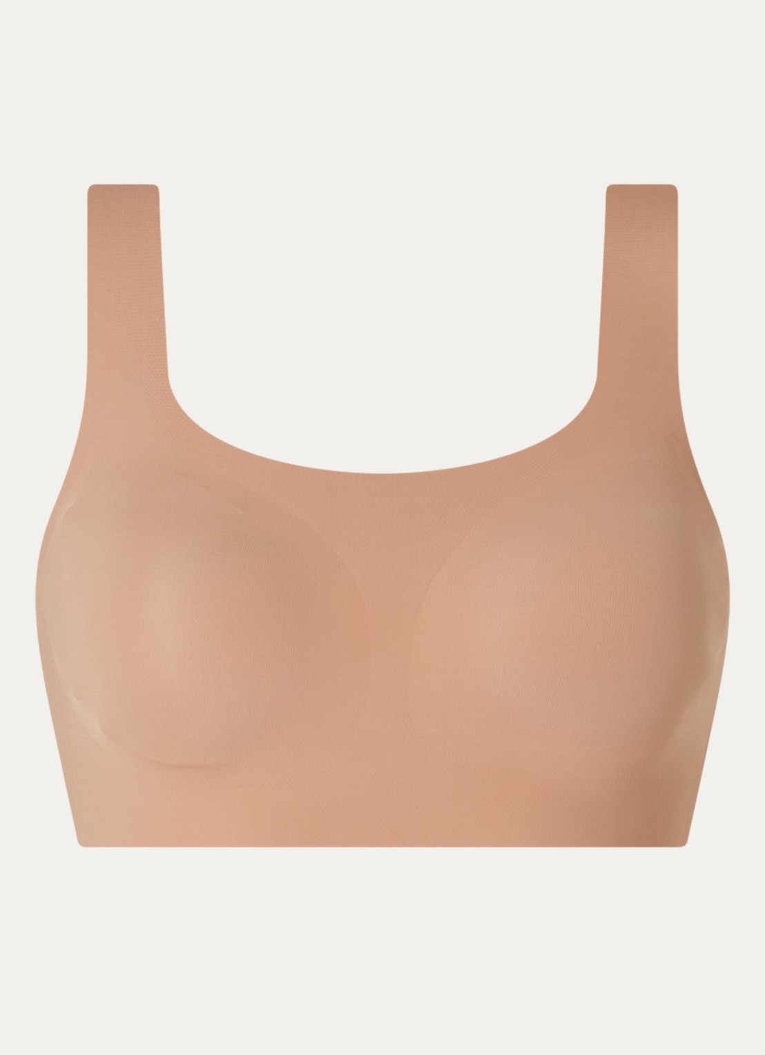 Sloggi Zero Feel 2.0 naadloze crop top met uitneembare vulling - voorkant 2 lichtbruin