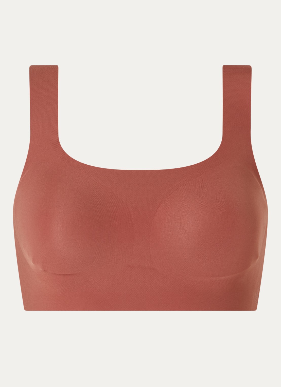 Sloggi Zero Feel 2.0 naadloze crop top met uitneembare vulling - voorkant 4 roodbruin
