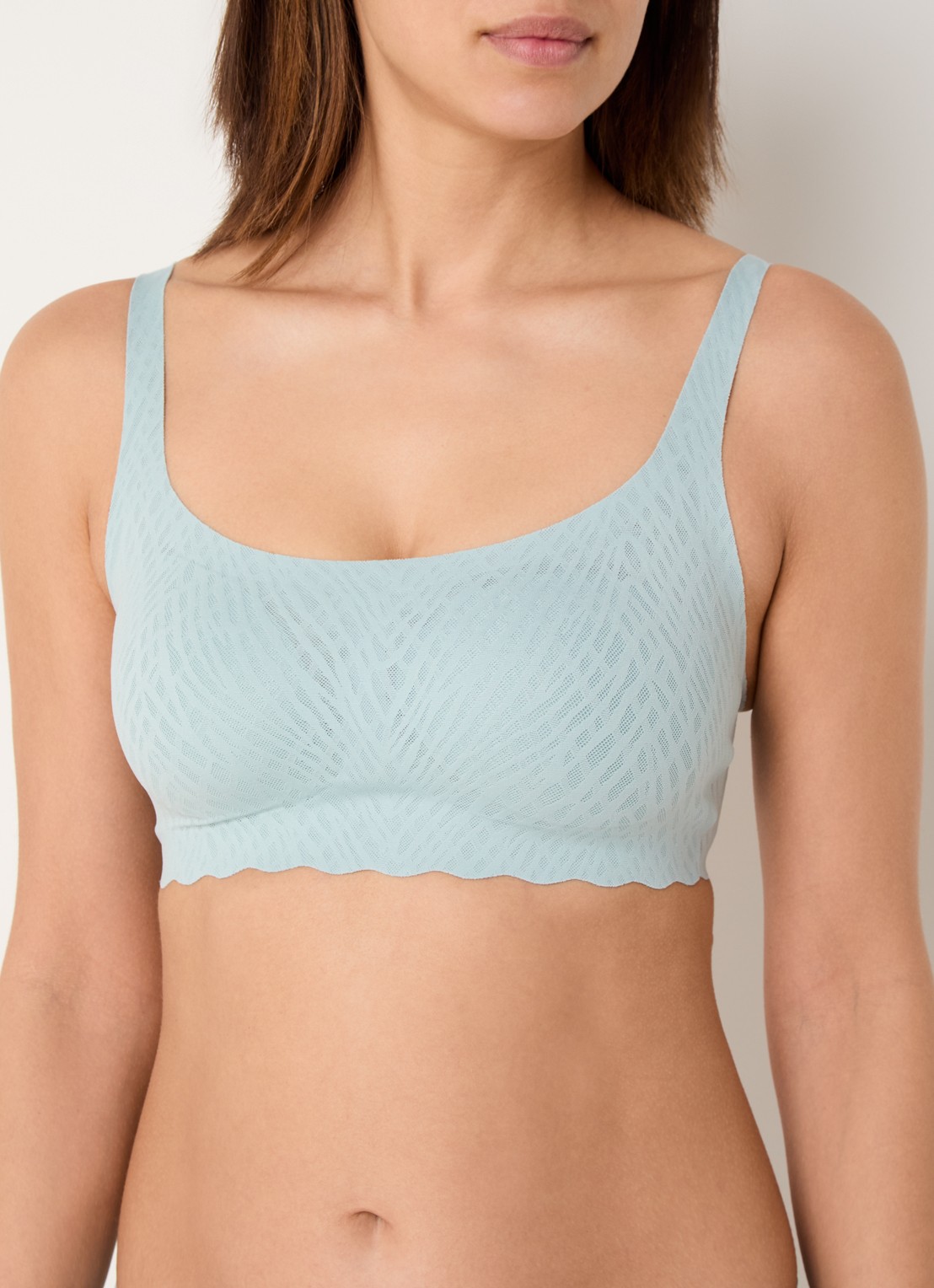 Sloggi Zero Feel Bliss naadloze bralette met uitneembare vulling - detail 4 turquoise