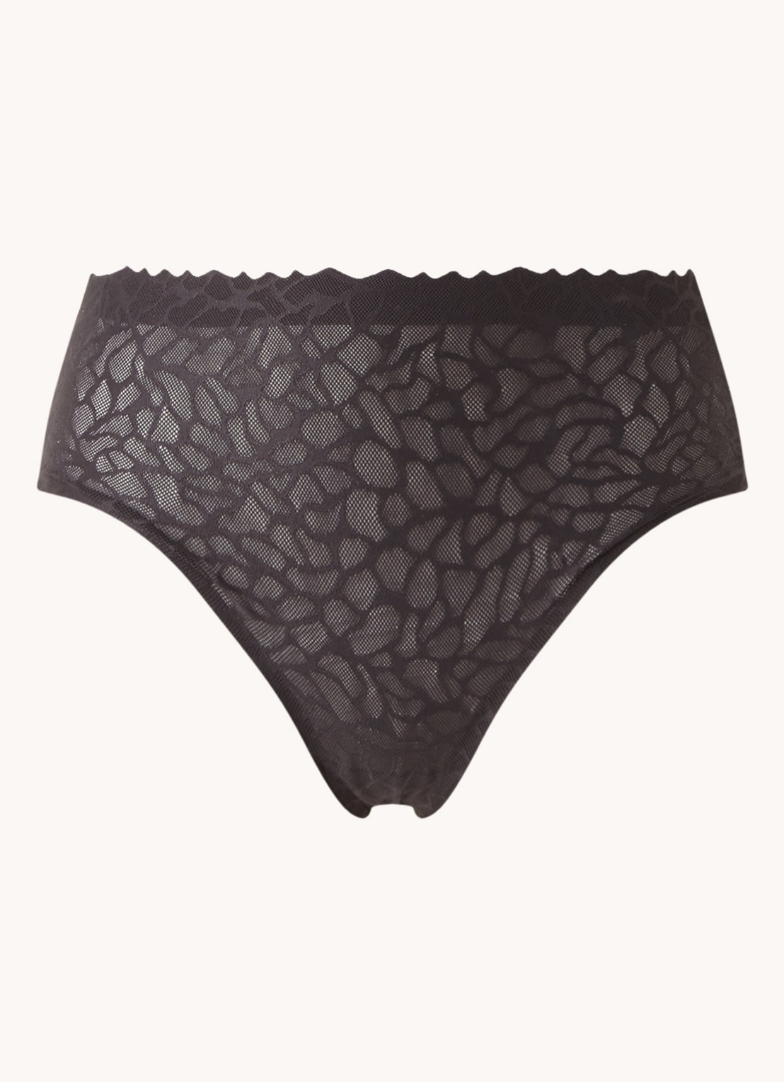 Sloggi Zero Feel Lace naadloze high waist slip van kant - voorkant 2 zwart