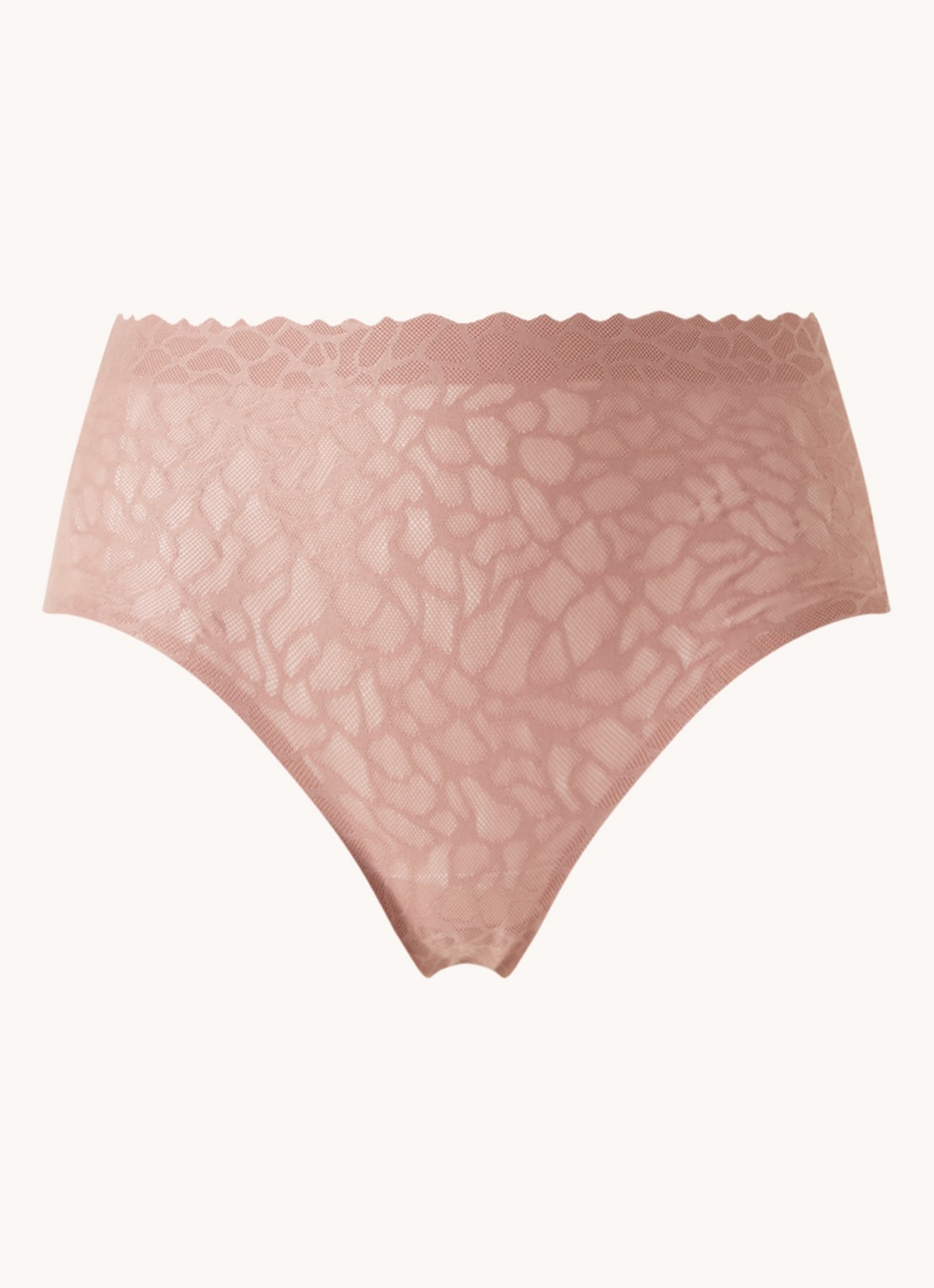 Sloggi Zero Feel Lace naadloze high waist slip van kant - voorkant 2 oudroze