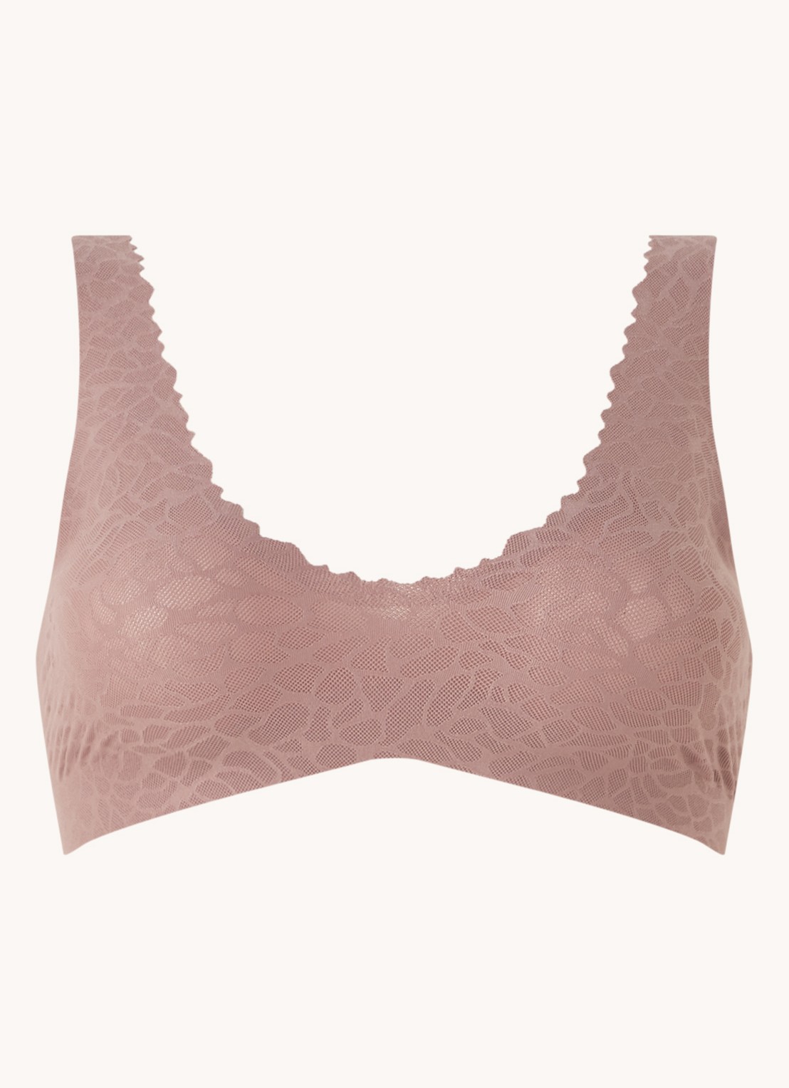 Sloggi ZERO Feel Lace voorgevormde bralette met uitneembare vulling - voorkant oudroze