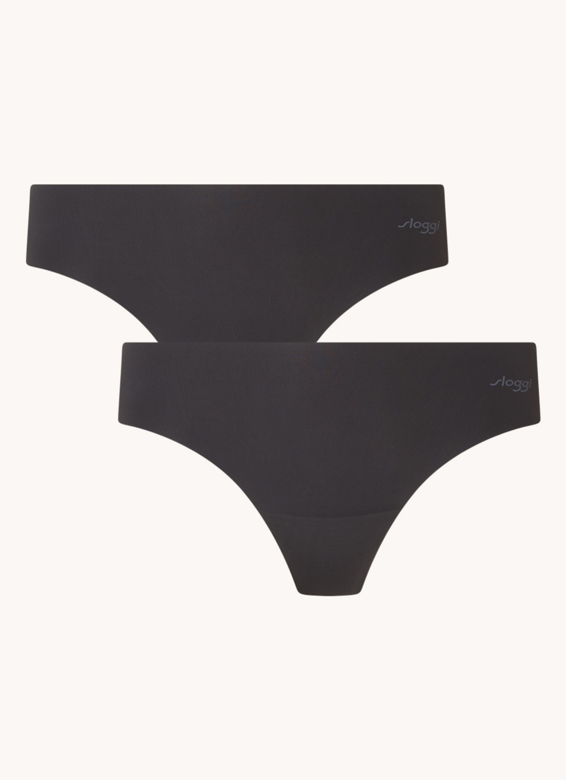 Sloggi ZERO Microfibre naadloze string in 2-pack - voorkant zwart