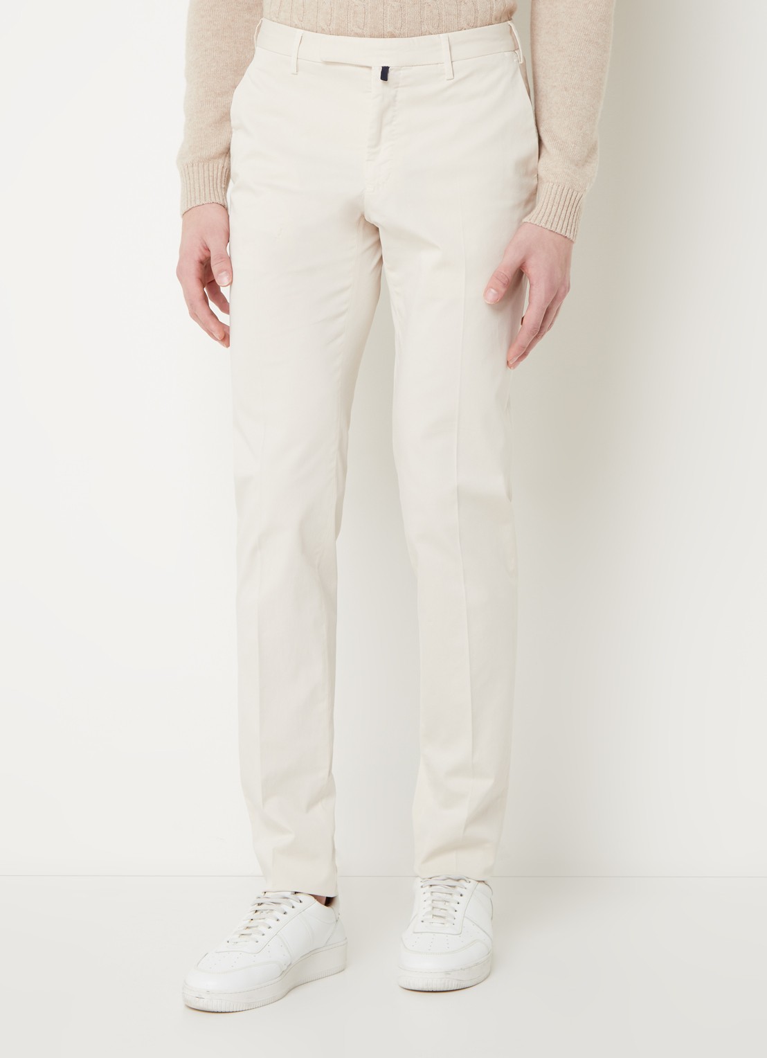 Slowear Royal Batavia slim fit chino met steekzakken - detail grijs