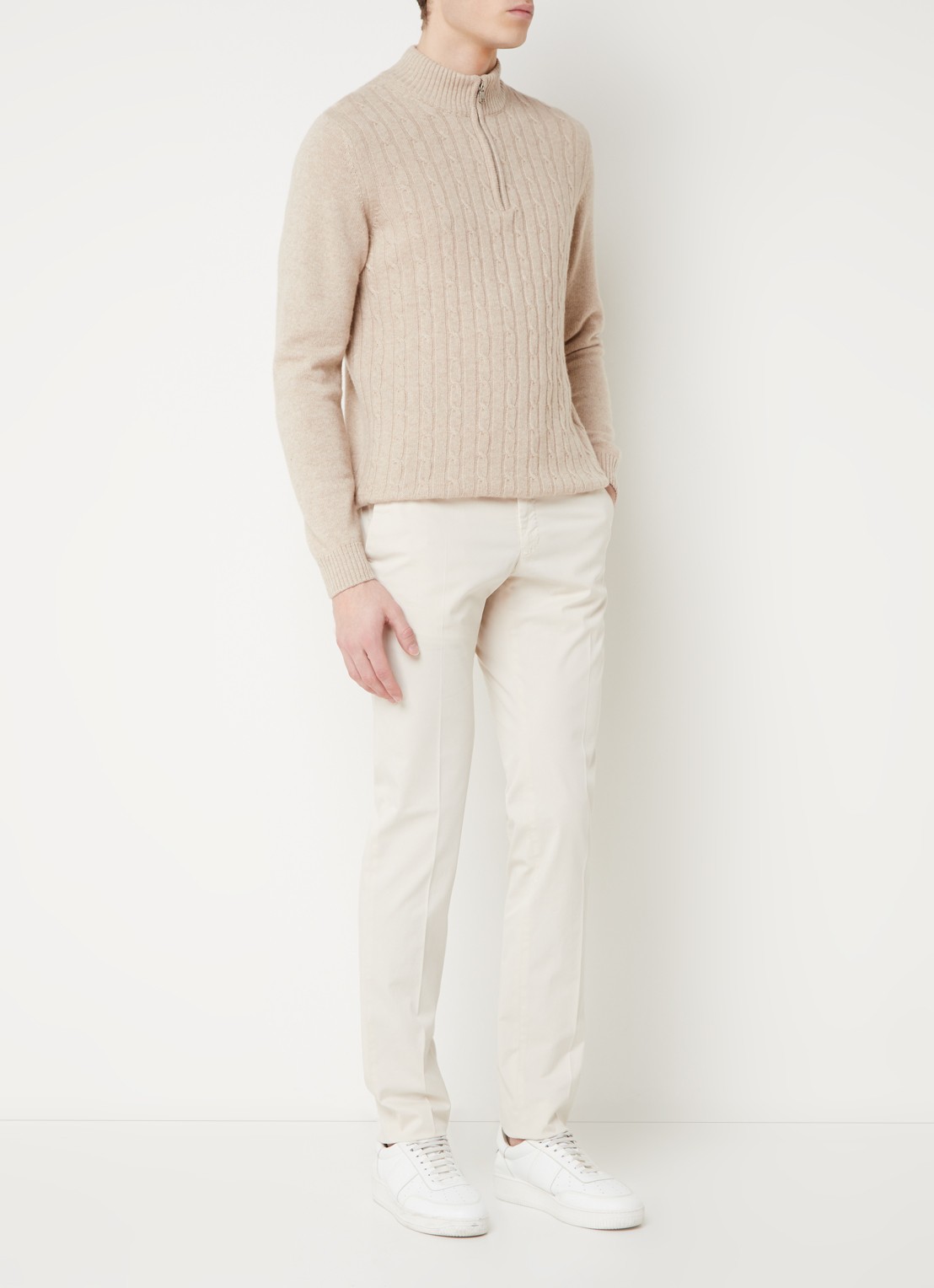 Slowear Royal Batavia slim fit chino met steekzakken - voorkant 4 grijs