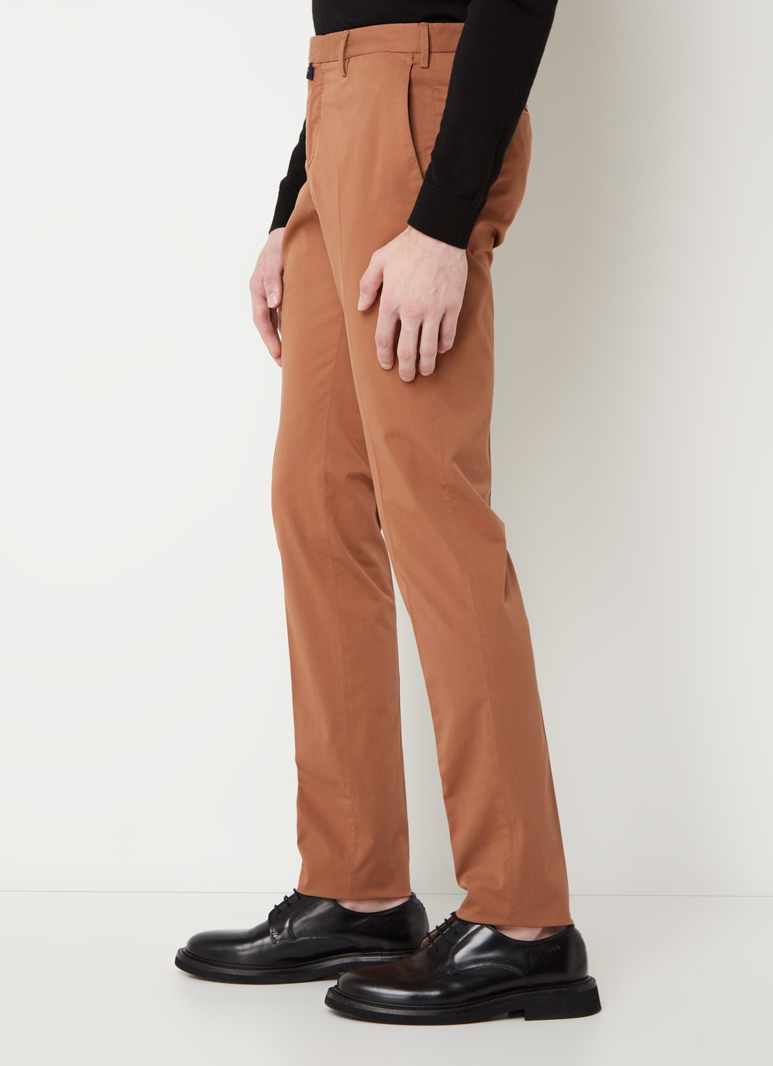 Slowear Royal Batavia slim fit chino met steekzakken - detail 2 bruin