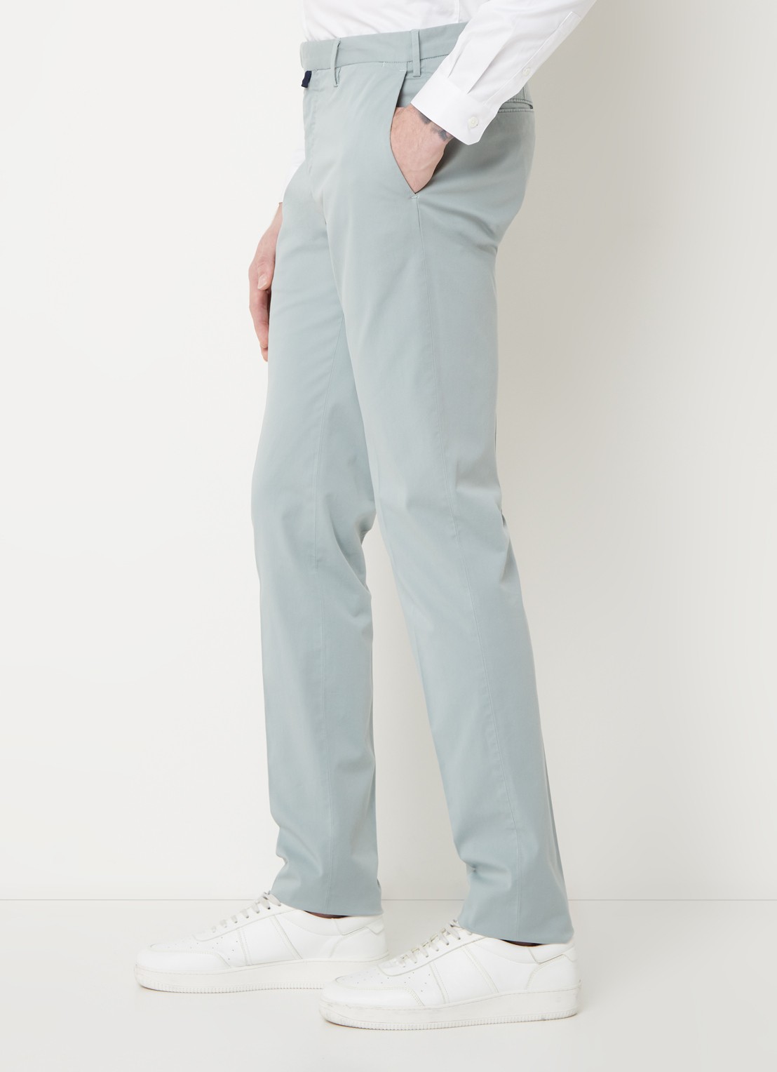 Slowear Royal Batavia slim fit chino met steekzakken - detail 2 mint