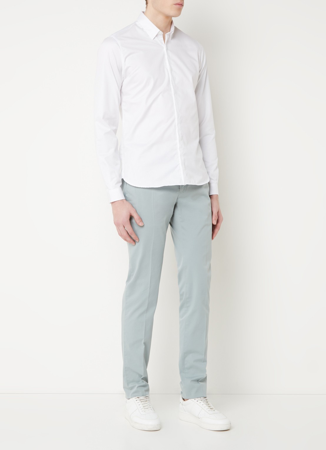 Slowear Royal Batavia slim fit chino met steekzakken - voorkant 5 mint