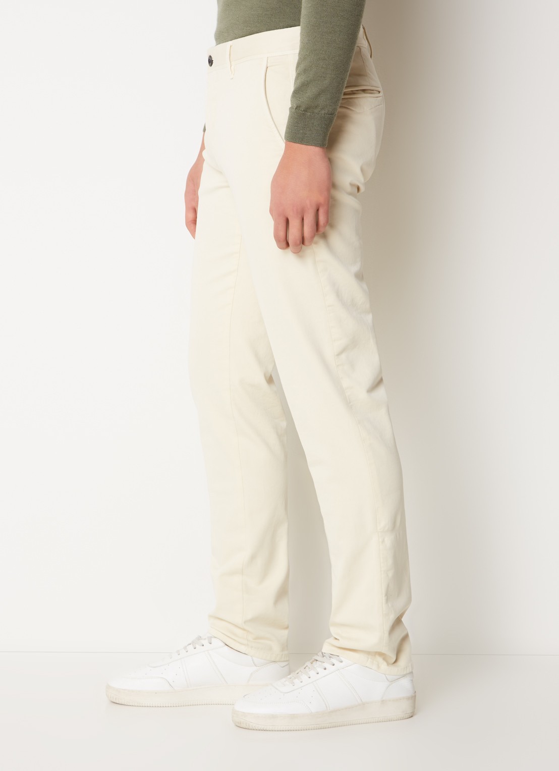 Slowear Slim fit chino met steekzakken - detail 3 creme