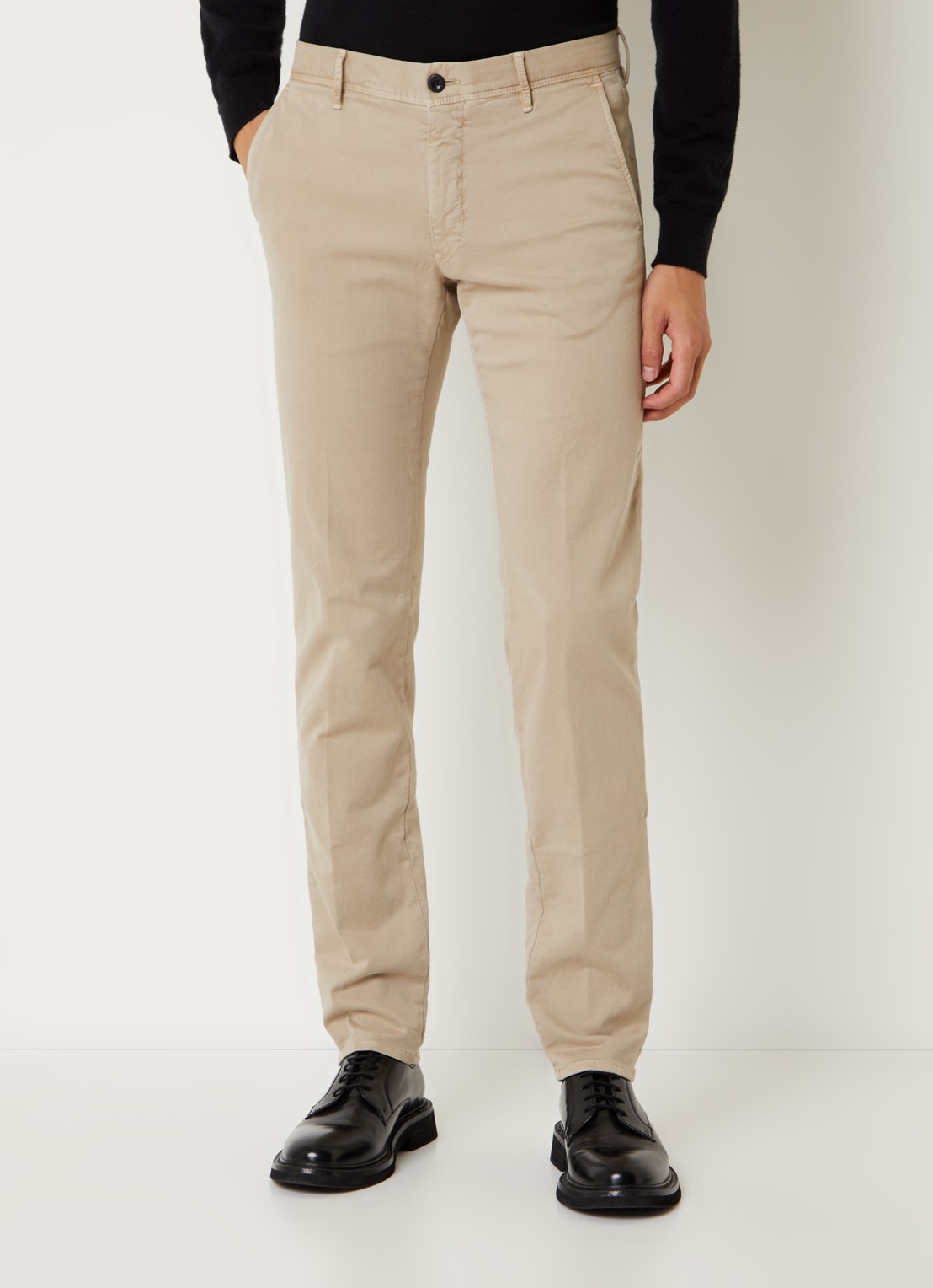Slowear Slim fit chino met steekzakken - detail 4 donkerbeige
