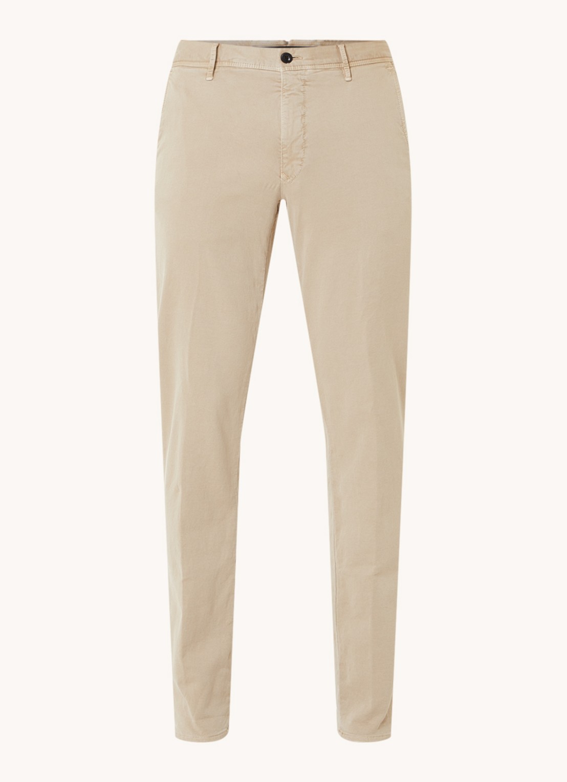 Slowear Slim fit chino met steekzakken - voorkant 2 donkerbeige