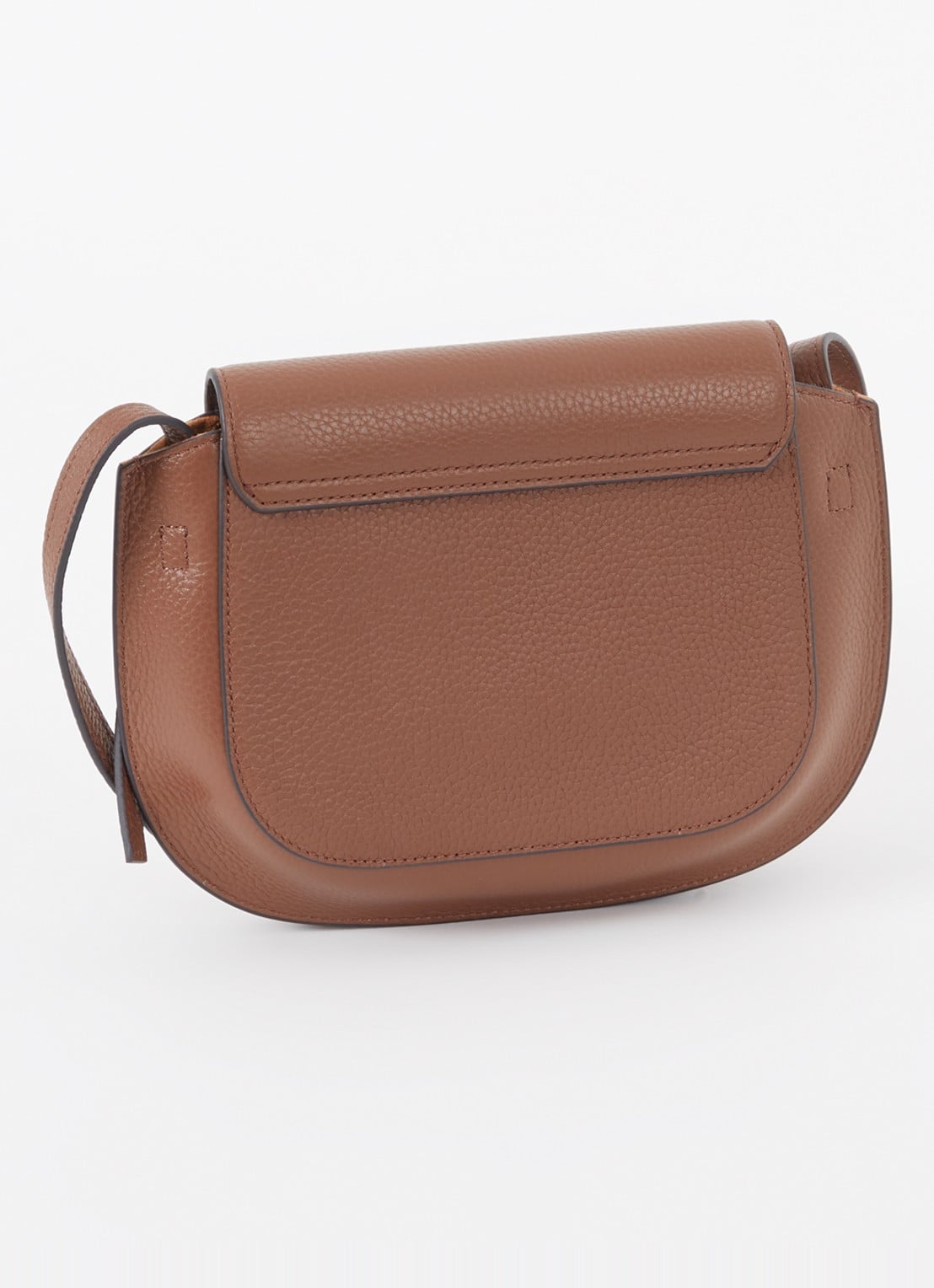 Smaak Clint crossbodytas van leer - achterkant cognac