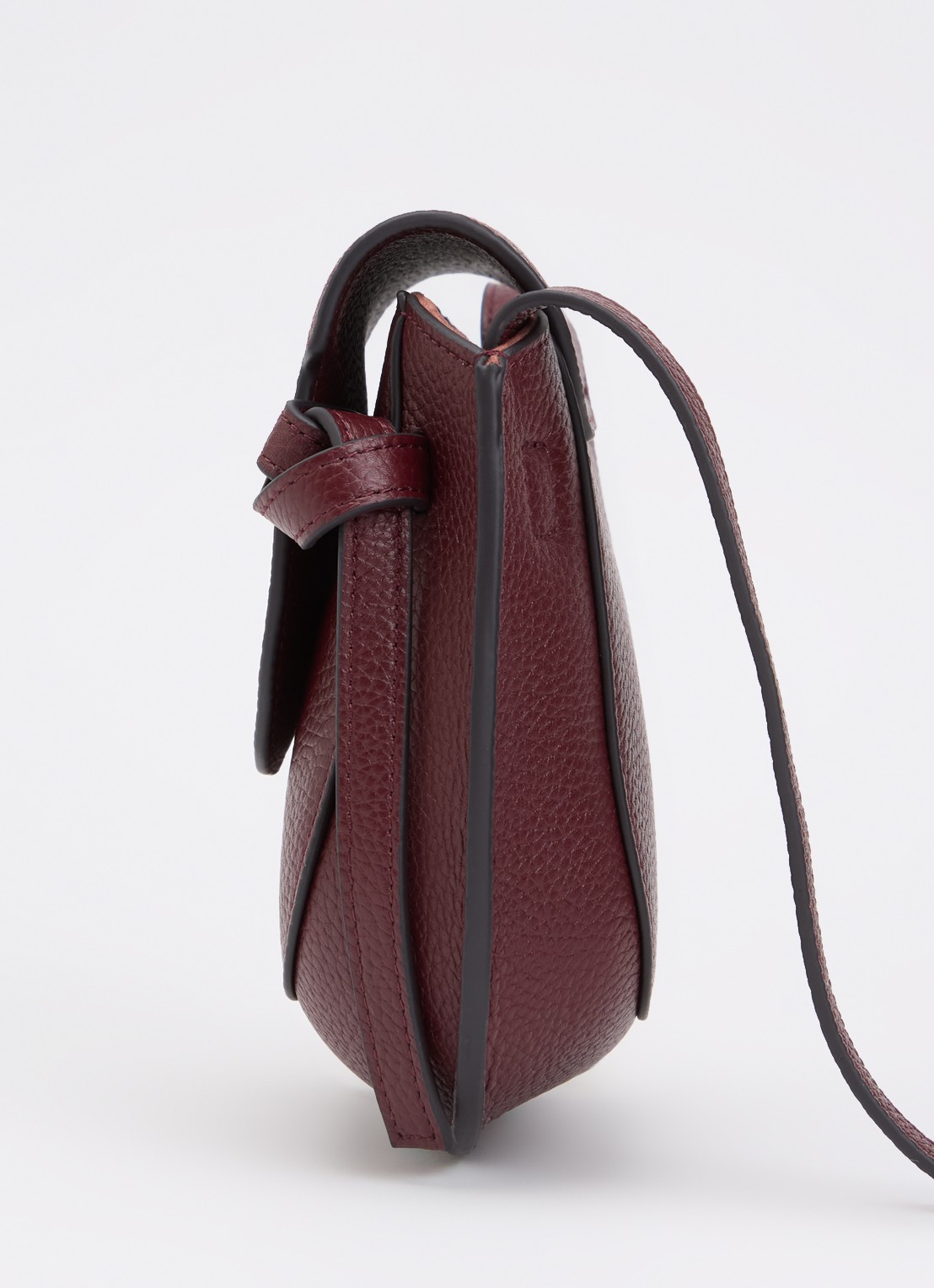 Smaak Clint crossbodytas van leer - detail 3 bordeauxrood