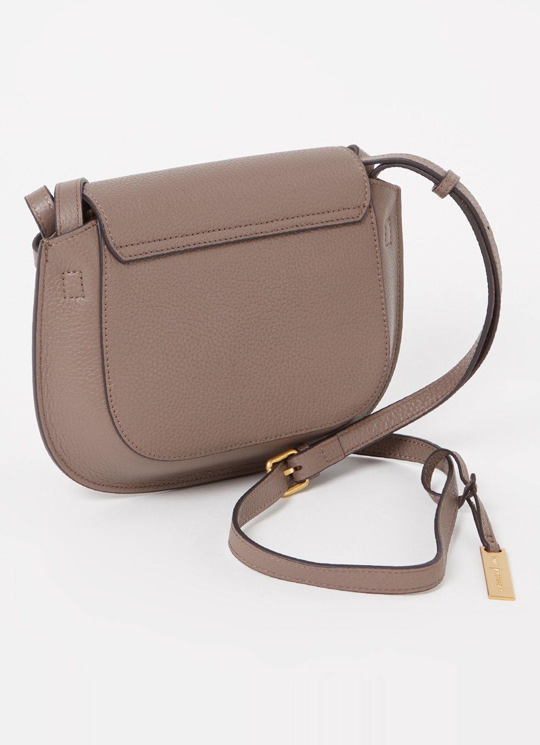 Smaak Clint crossbodytas van leer - achterkant 4 lichtbruin
