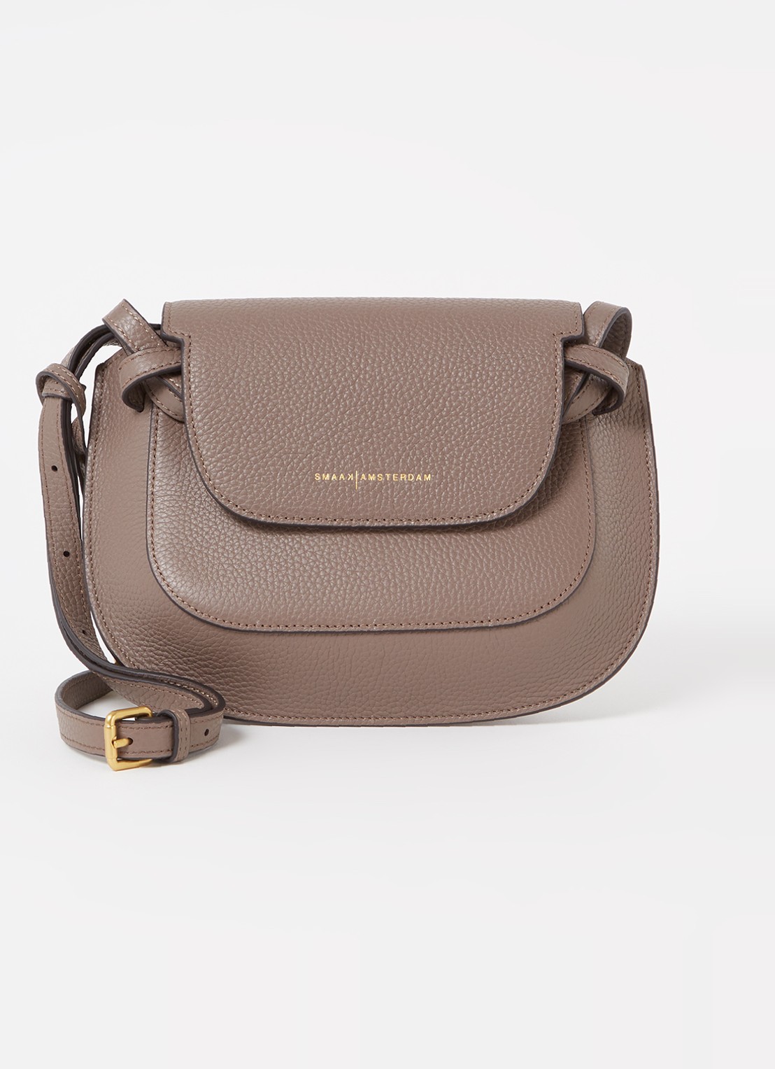 Smaak Clint crossbodytas van leer - voorkant 3 lichtbruin