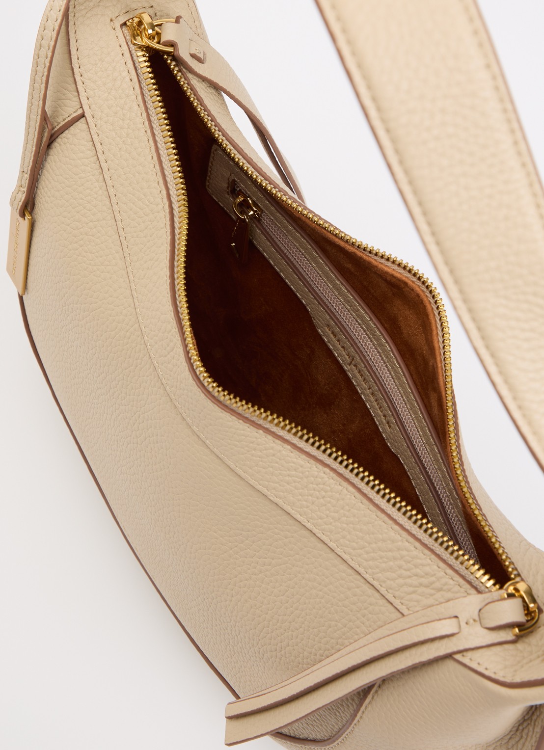 Smaak Marlon schoudertas van leer met afneembare schouderriem - detail 2 beige