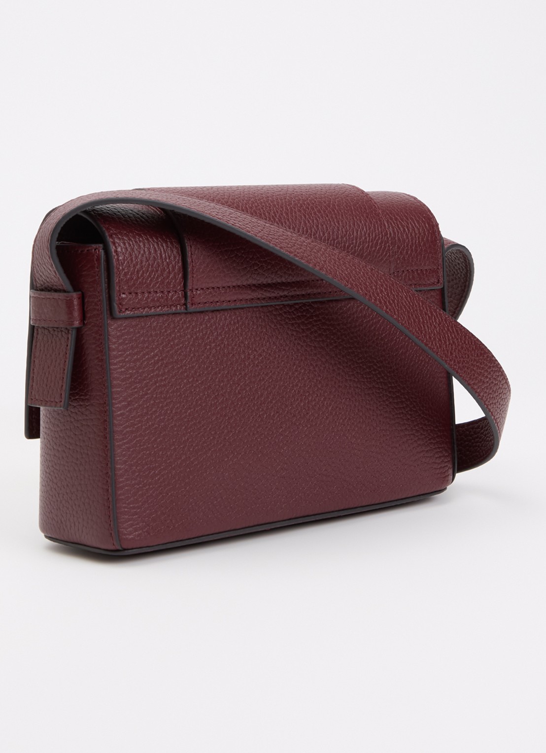 Smaak Megan crossbodytas van leer met logo - achterkant 5 bordeauxrood