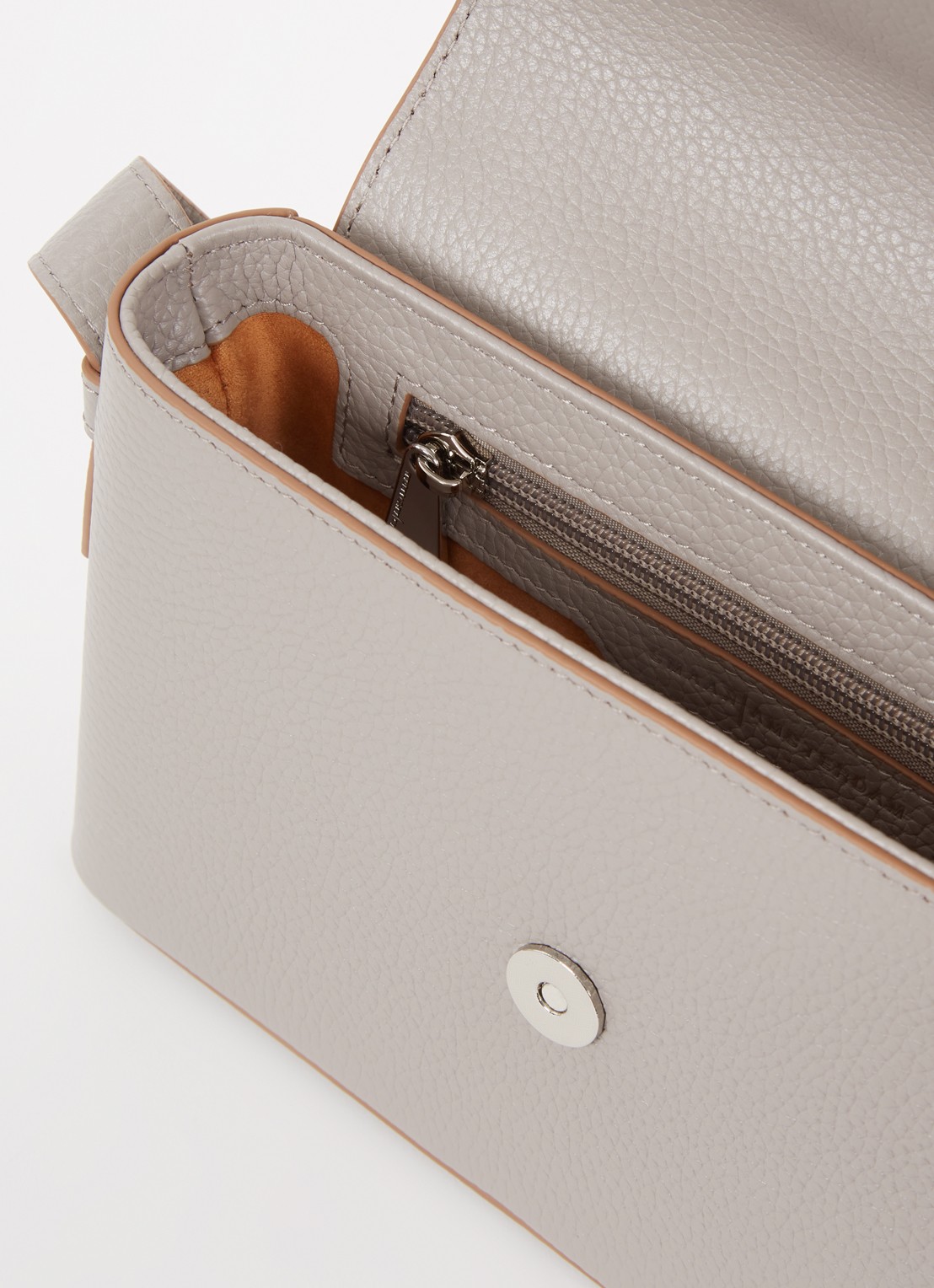 Smaak Megan crossbodytas van leer - detail taupe