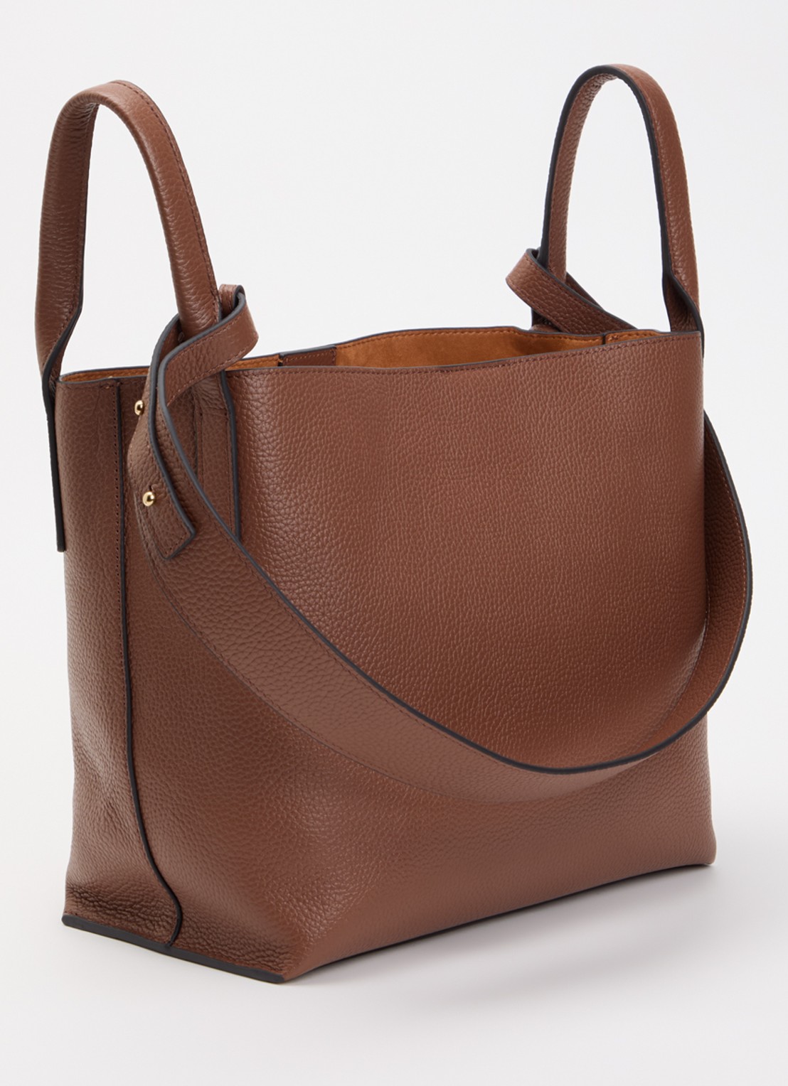 Smaak Scott crossbodytas van leer met uitneembaar etui - achterkant hazelnootbruin