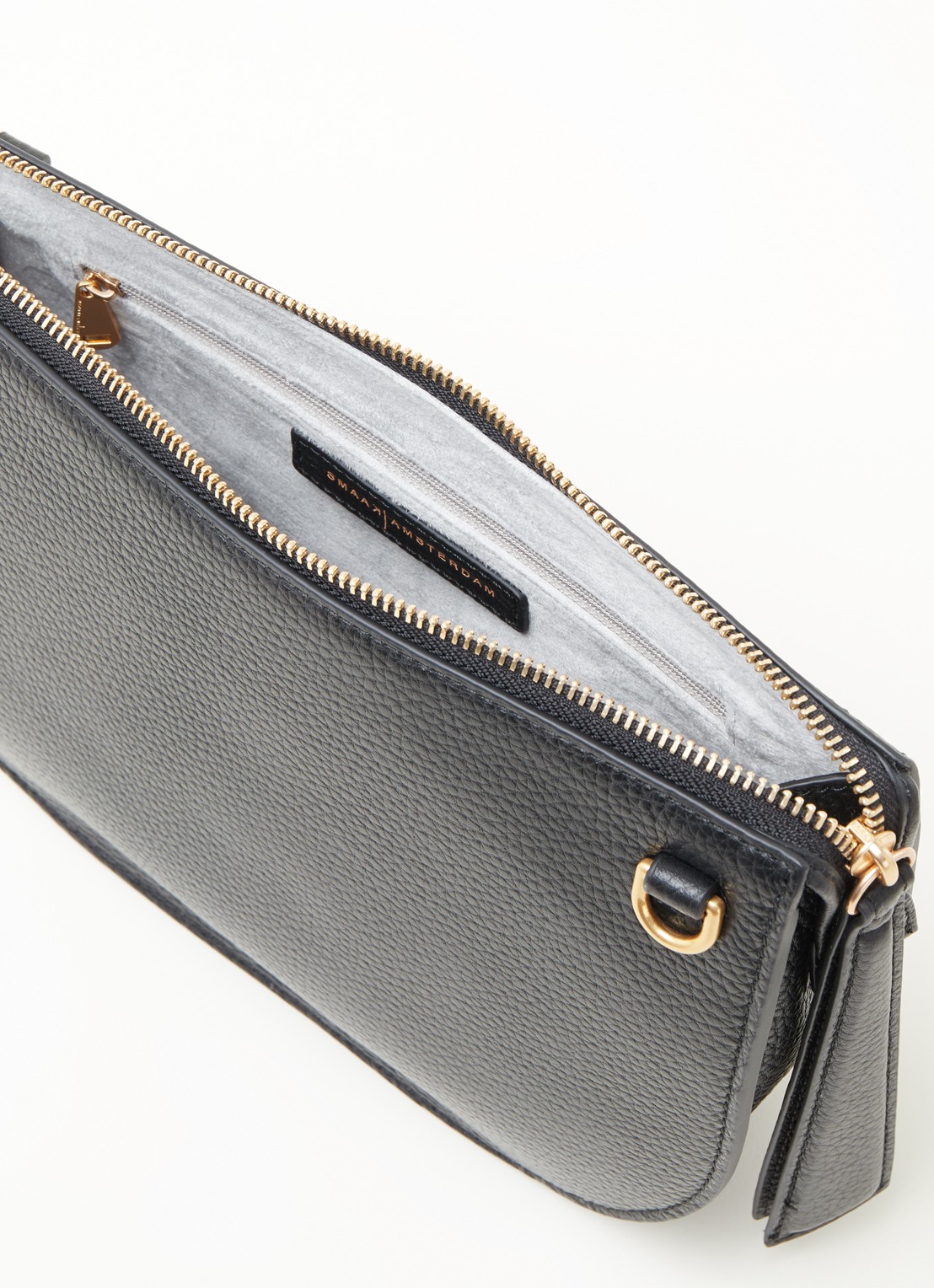 Smaak Silke crossbodytas van leer - detail 2 zwart