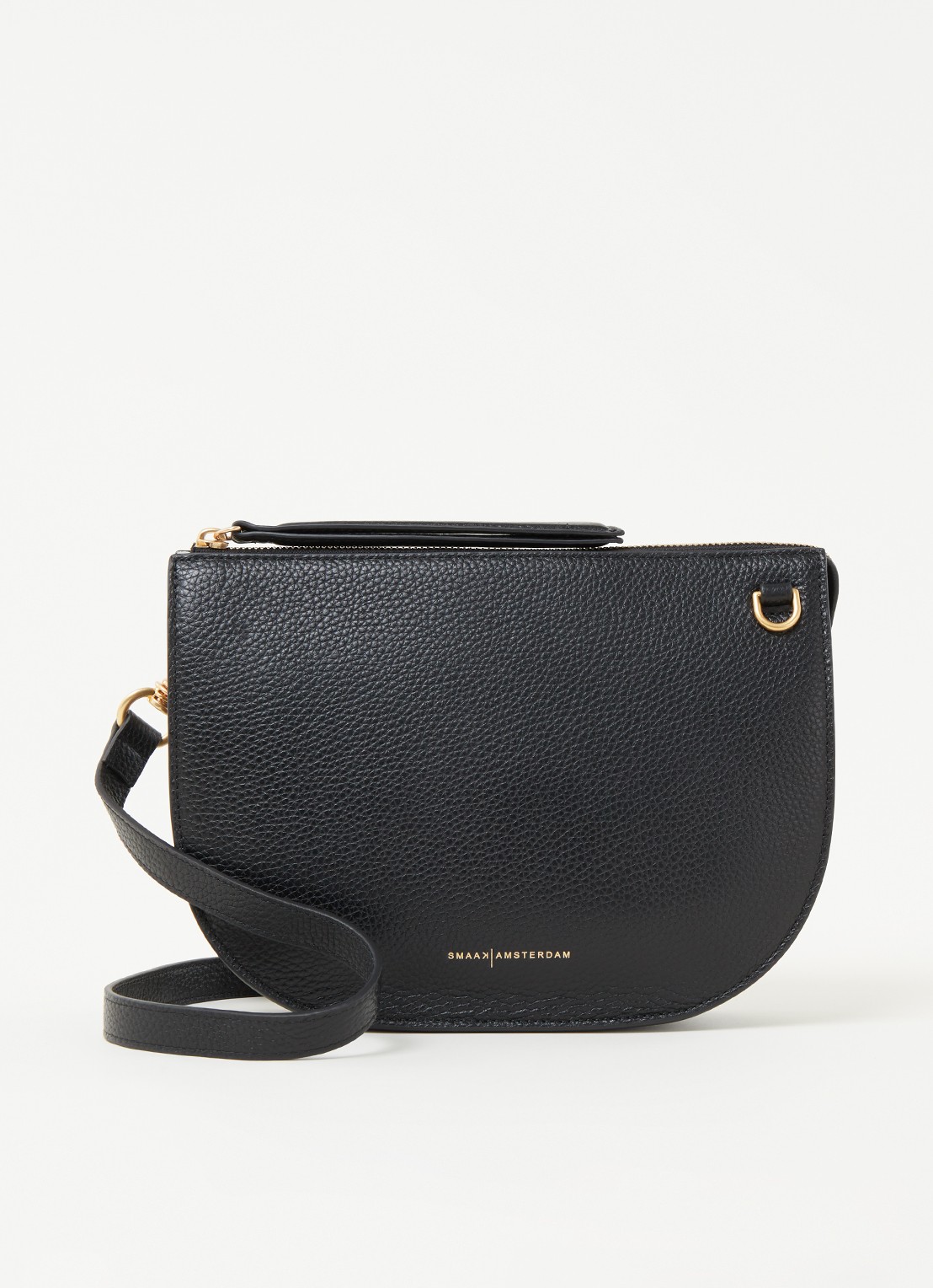 Smaak Silke crossbodytas van leer - voorkant 4 zwart
