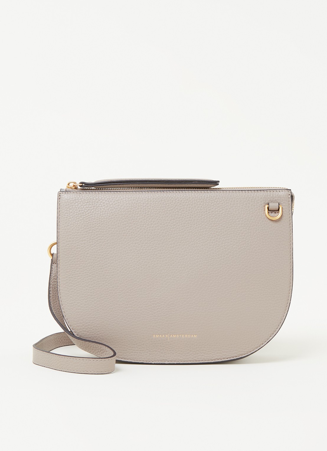 Smaak Silke crossbodytas van leer - voorkant 2 grijs