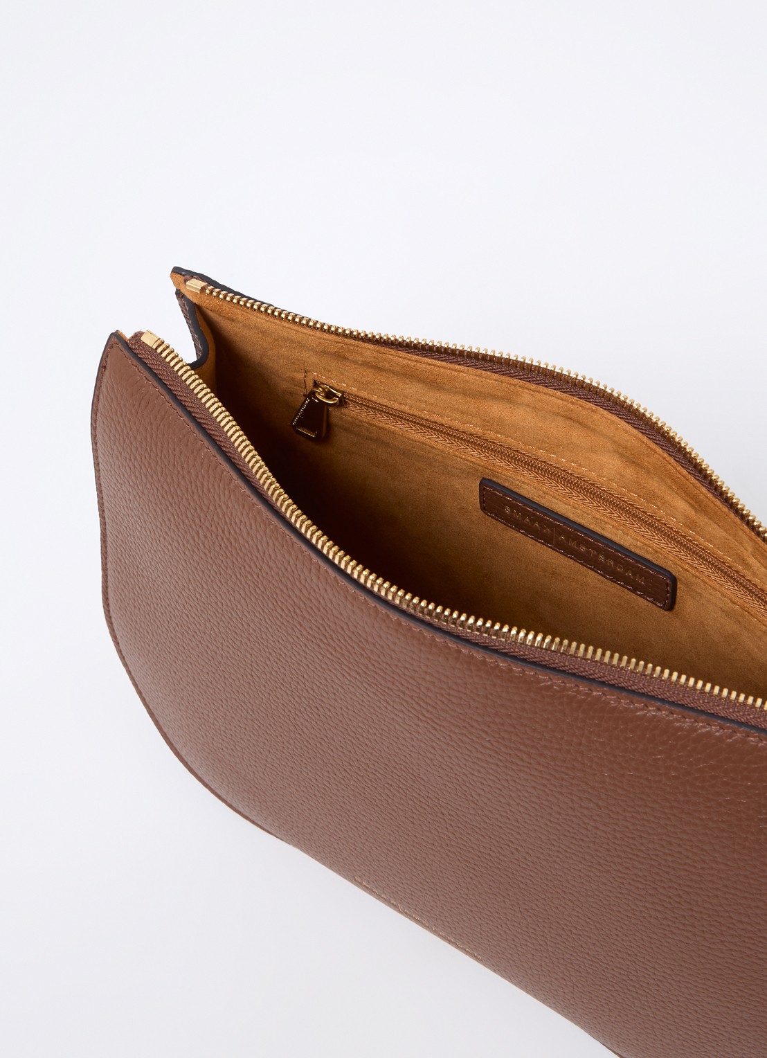 Smaak Silke crossbodytas van leer - detail bruin
