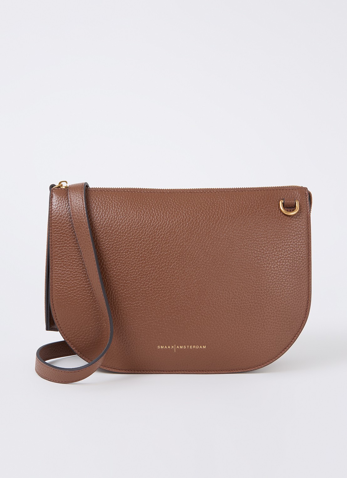 Smaak Silke crossbodytas van leer - voorkant 3 bruin