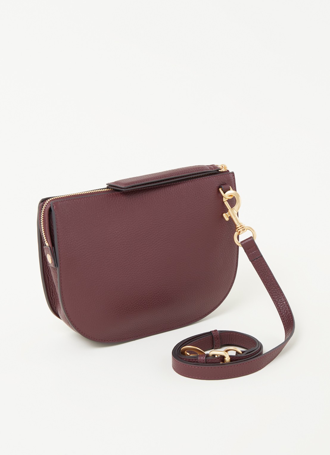 Smaak Silke crossbodytas van leer - achterkant 4 bordeauxrood