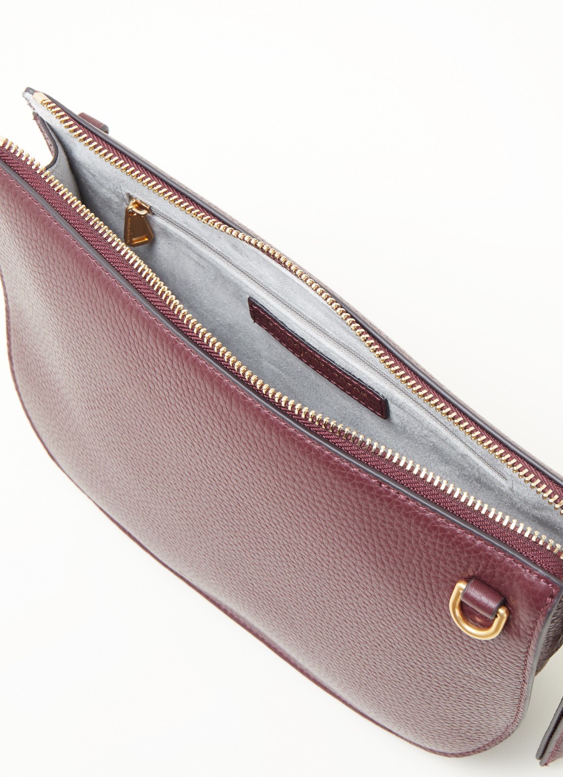 Smaak Silke crossbodytas van leer - detail bordeauxrood