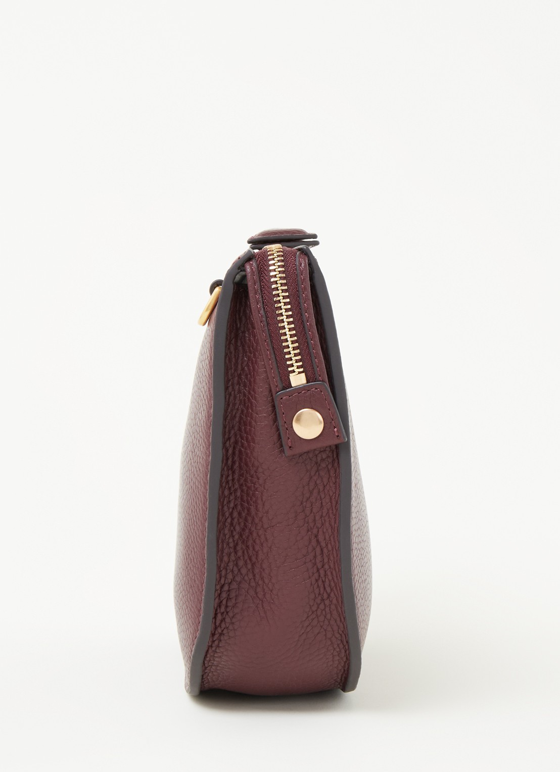 Smaak Silke crossbodytas van leer - detail 2 bordeauxrood