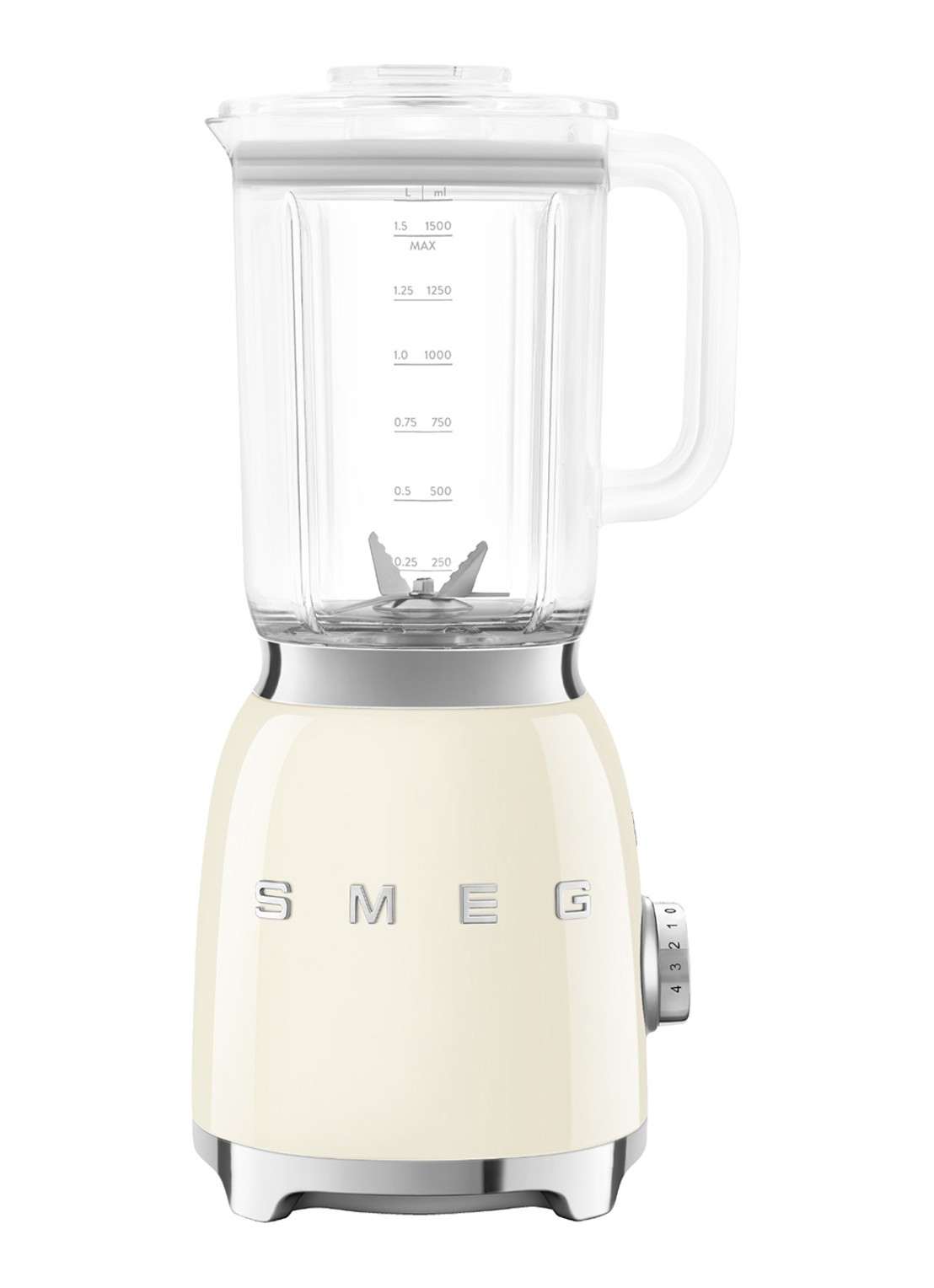 SMEG 50's Style blender 1,5 liter BLF01CREU - voorkant crème