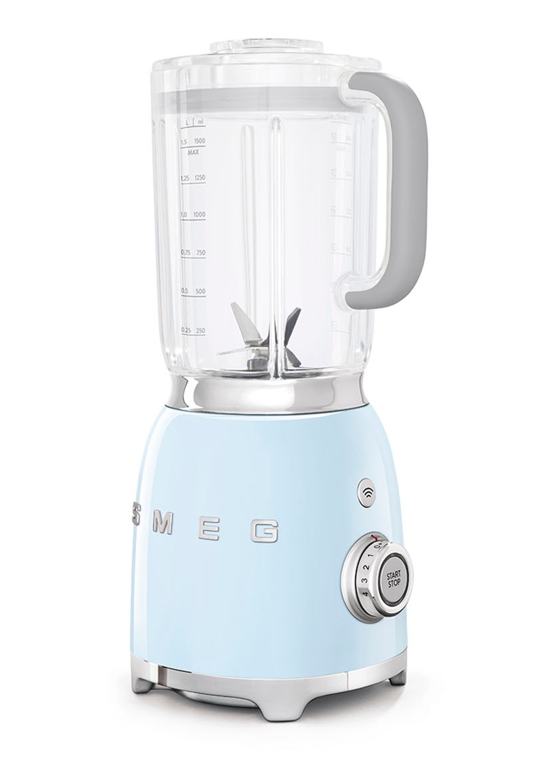 SMEG 50's Style blender 1,5 liter BLF01PBEU  - voorkant 3 pastelblauw