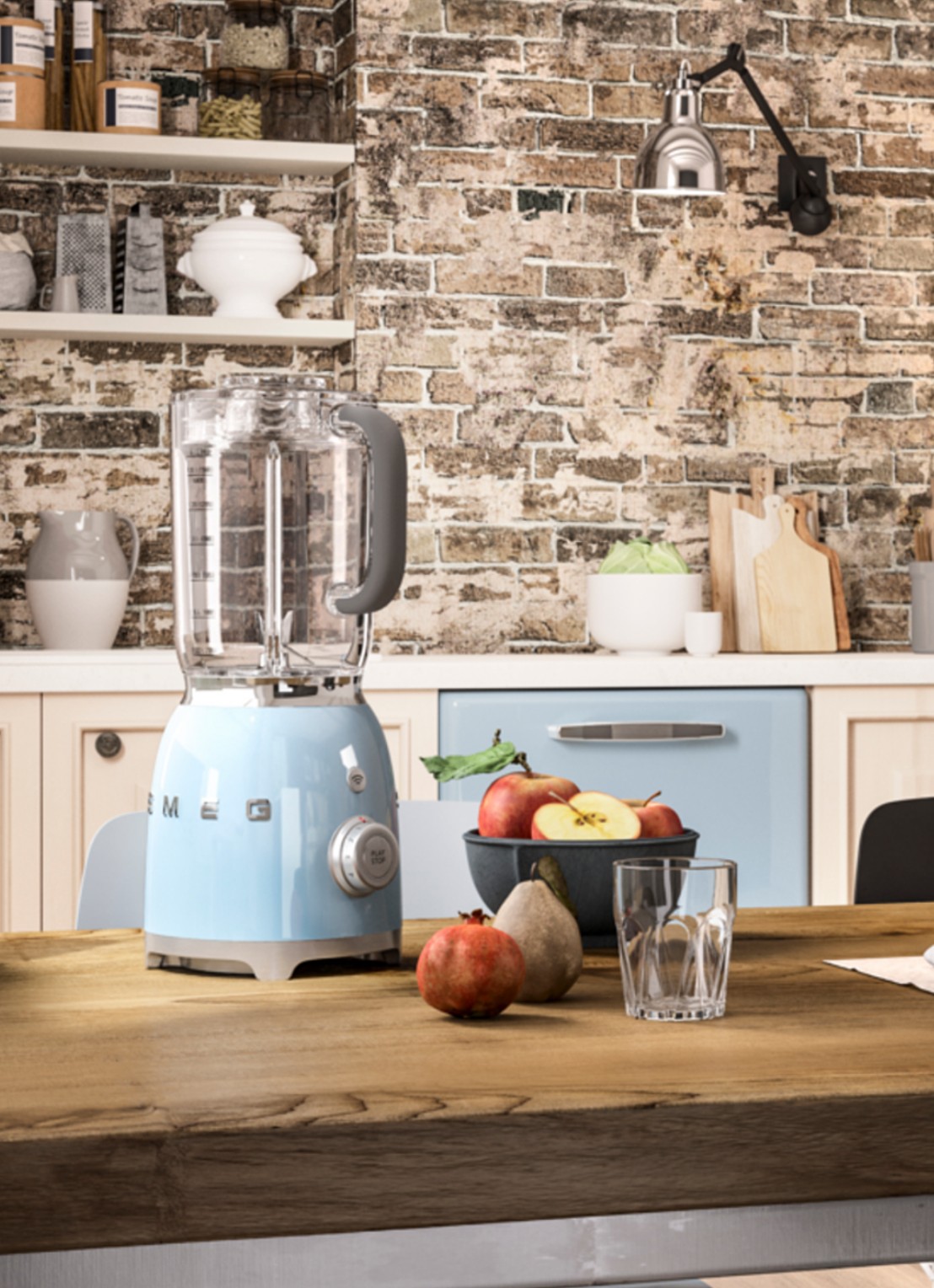 SMEG 50's Style blender 1,5 liter BLF01PBEU  - voorkant 4 pastelblauw