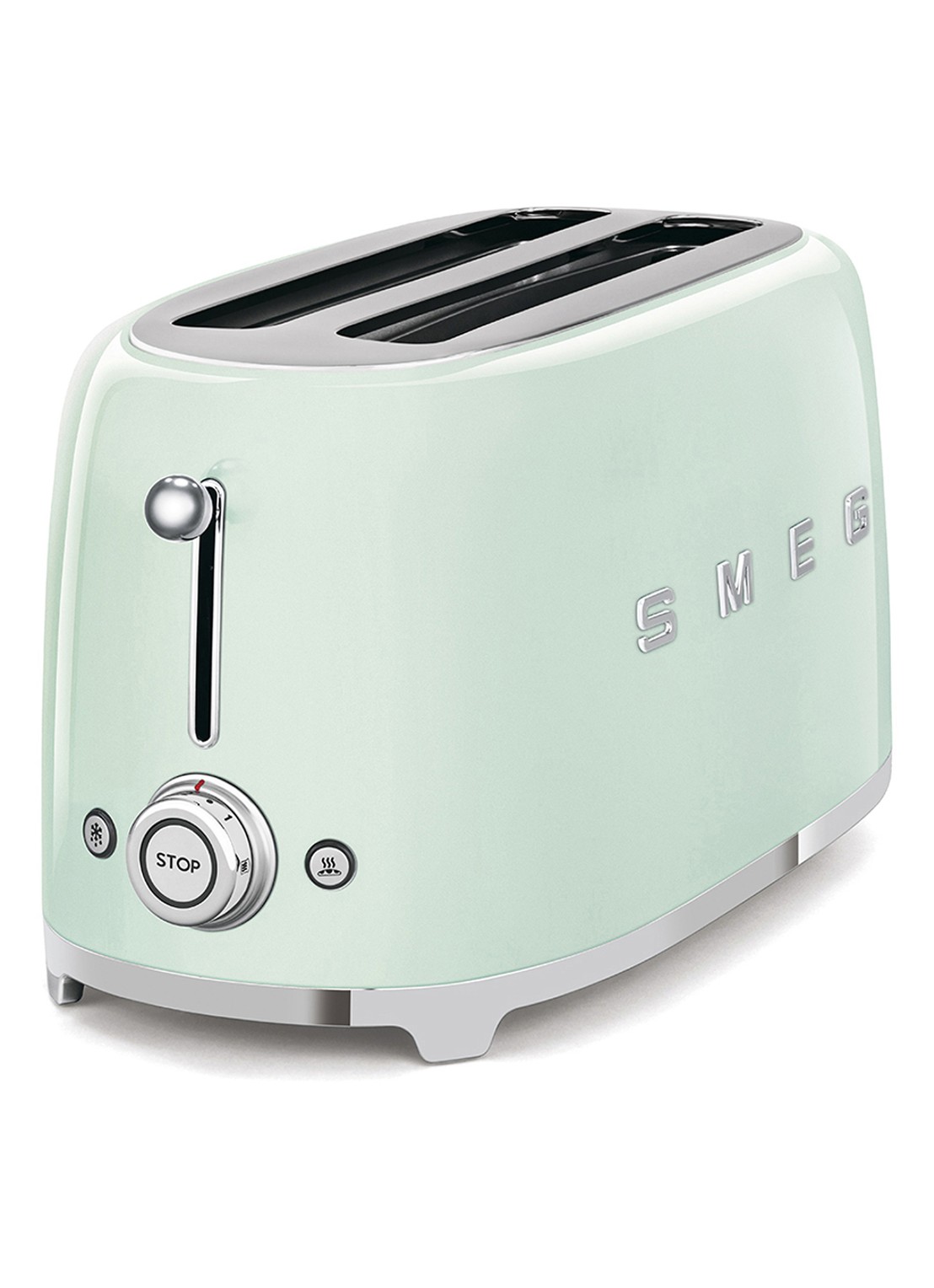 SMEG 50's Style broodrooster 2-slots extra lang TSF02PGEU  - voorkant 4 mint