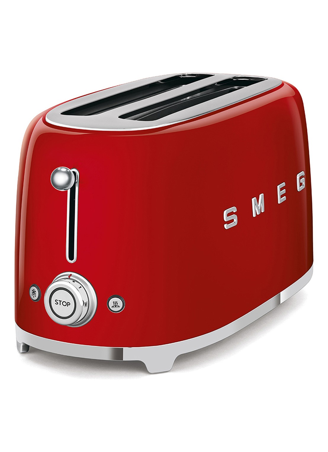 SMEG 50's Style broodrooster 2-slots extra lang TSF02RDEU  - voorkant 4 rood
